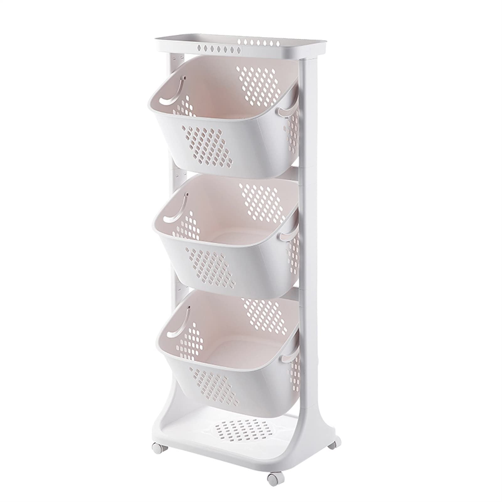 YXX Kids Clothes & Toys Hamper with Wheels - 3-Tier Laundry Basket Organizer for Boys & Girls Bedroom, Slim Vertical Laundry Sorter Cart with 2/3 Bin Capacity (Style-2) - Perfect for Nursery, Playroom & Dorm Organization