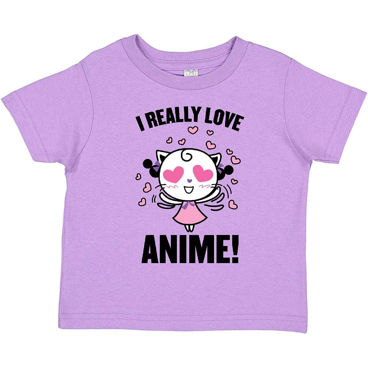 Inktastic I Really Love Anime Cute Cat & Hearts Toddler T-Shirt - Perfect for Anime Fans, Kawaii Lovers & Casual Wear