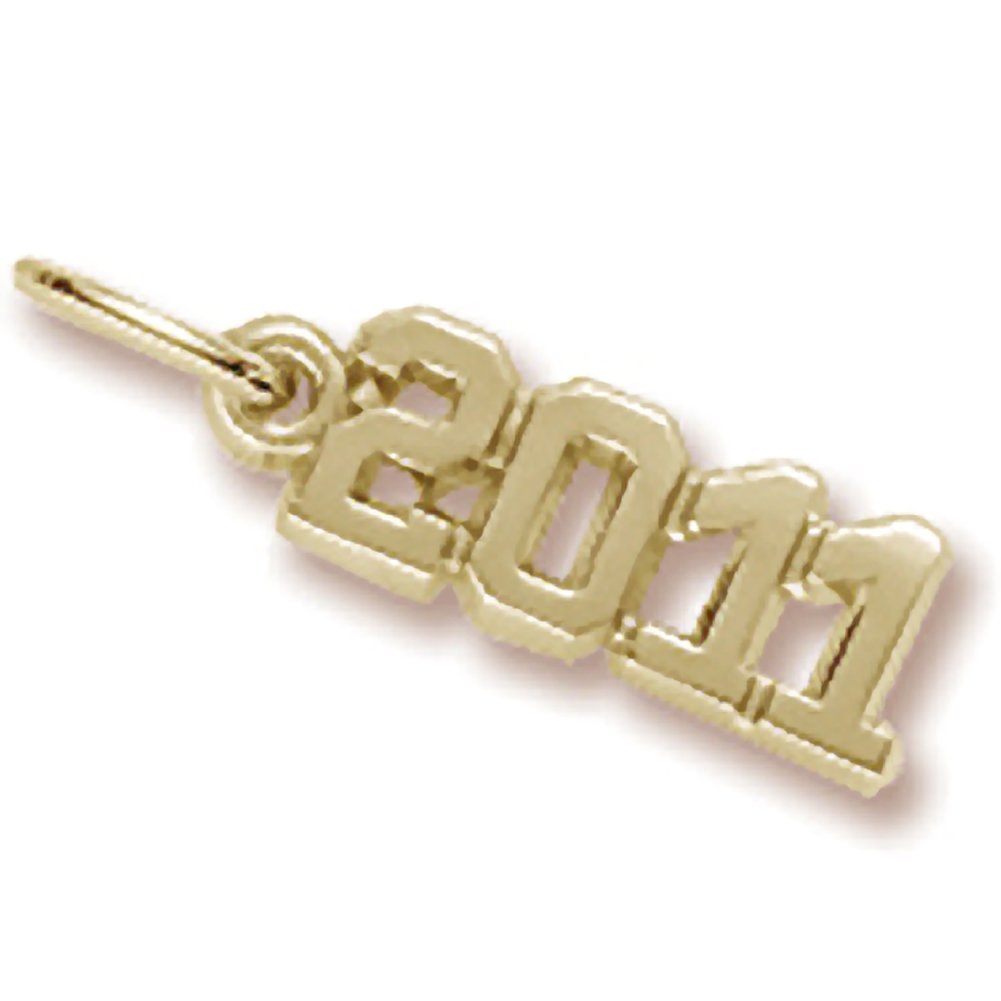 10K Yellow Gold 2011 Charm Pendant - Elegant Jewelry for Bracelets & Necklaces - Perfect for Birth Year Gifts, Anniversary Celebrations and Personalized Jewelry Collections