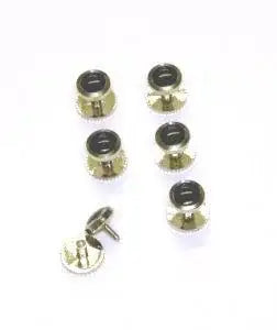 LA Smith Chrome Black Dress Shirt Studs - Premium Metal Collar Buttons for Formal Attire & Business Wear