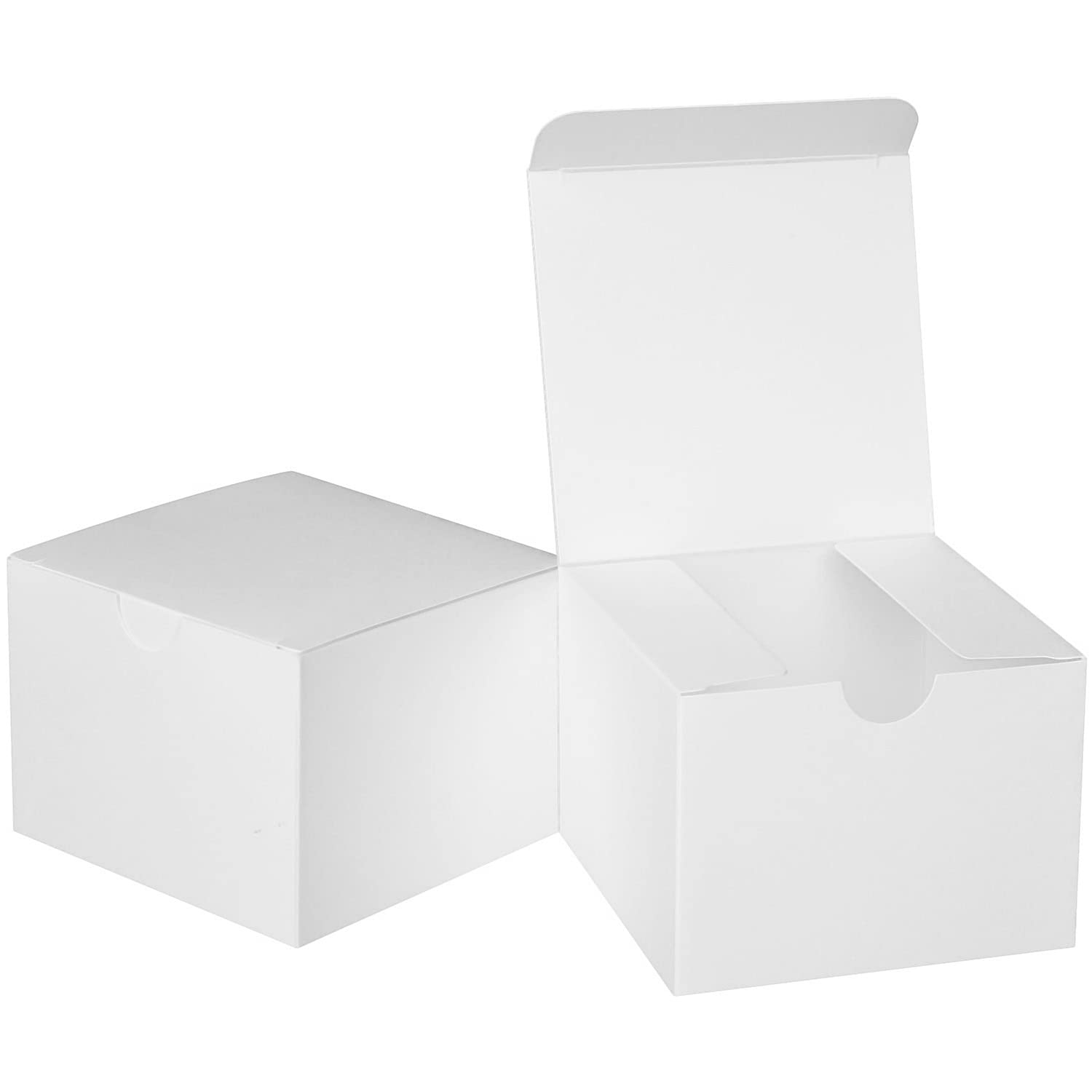 Fairlegend 4x4x3 Inch Small White Kraft Paper Gift Boxes - 100 Pack Pure White for Party Favors, Wedding Showers, Candy, Crafts & DIY Projects - Perfect for Holiday Gifts, Baby Showers & Handmade Jewelry Packaging