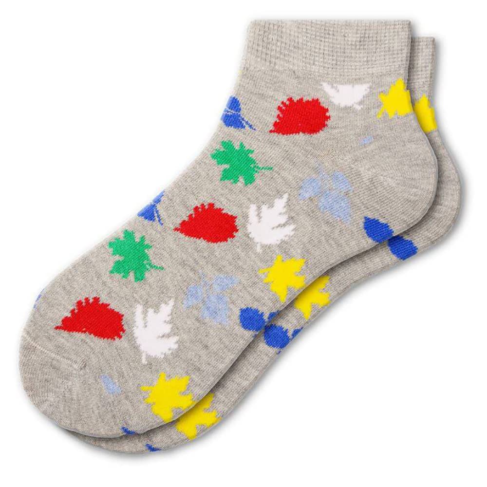 Men's Casual Dress Socks - Breathable Cotton Ankle Socks with Leaf Pattern - 1 Pair Pack - Colorful & Comfortable for Office, Business, or Daily Wear
