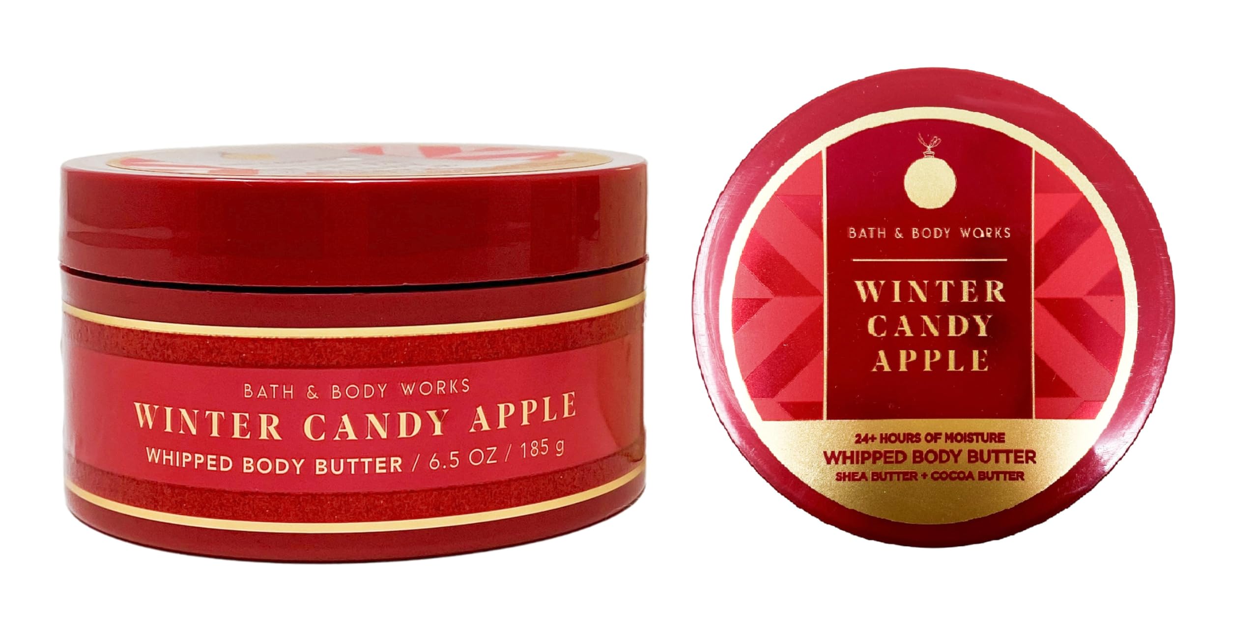 Bath & Body Works Winter Candy Apple Whipped Body Butter - Moisturizing Cream with Shea Butter & Natural Oats Sample Soap | Hydrating Skincare for Dry Skin, Perfect for Winter & Gift Giving