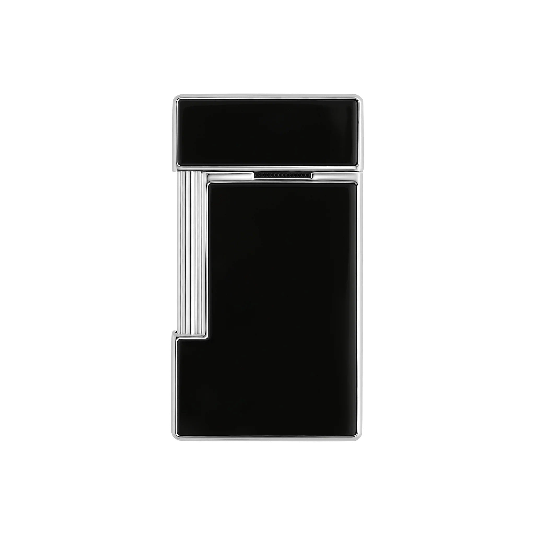 S.T. Dupont Slimmy Black Lacquer & Chrome Luxury Lighter - Premium Windproof Flame for Cigars, Candles & Outdoor Use