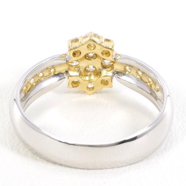 18K Yellow Gold and White Gold Diamond Ring for Women - Elegant Wedding, Engagement, Anniversary Jewelry Gift