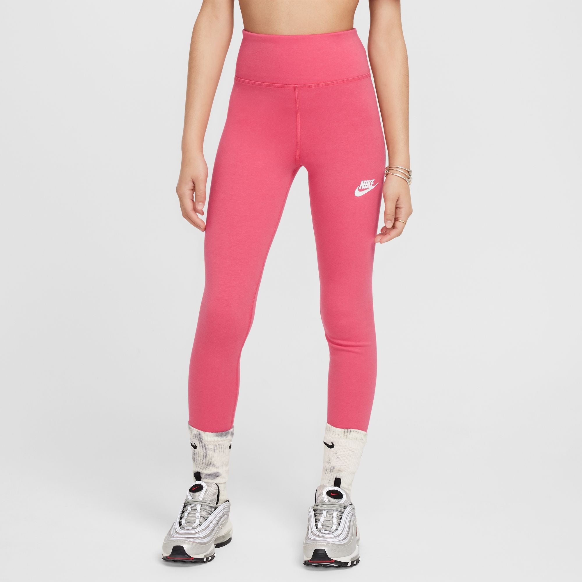 Nike Youth NSW Classic High Waisted Leggings for Girls - Comfortable & Stylish Workout Leggings for Running, Yoga & Gym