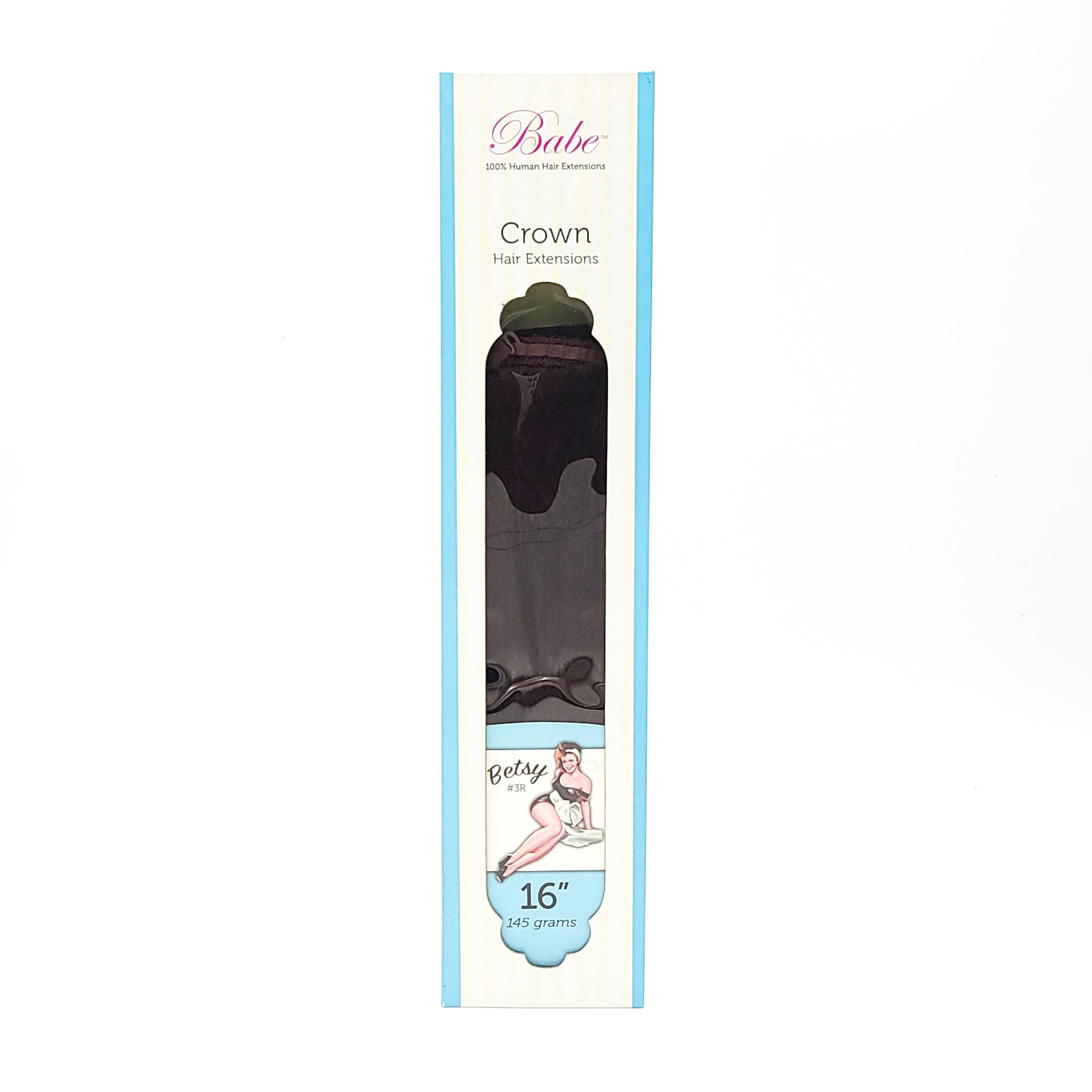100% Human Hair Extensions - Babe Crown Hair Extensions Betsy #3R 16
