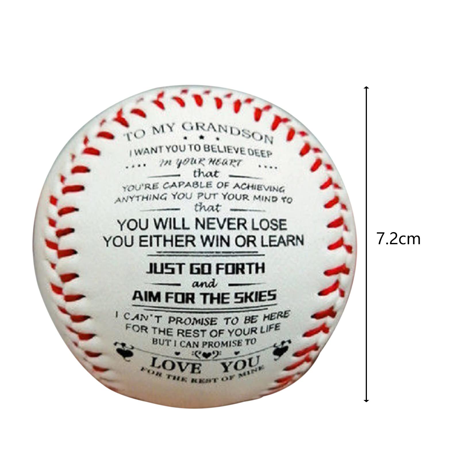 Hollow Design Rubber Baseballs with Inspirational Words - Lightweight, High Elasticity, Durable Softballs for Indoor & Outdoor Practice - Perfect Valentine's Day Baseball Gifts for Players & Coaches