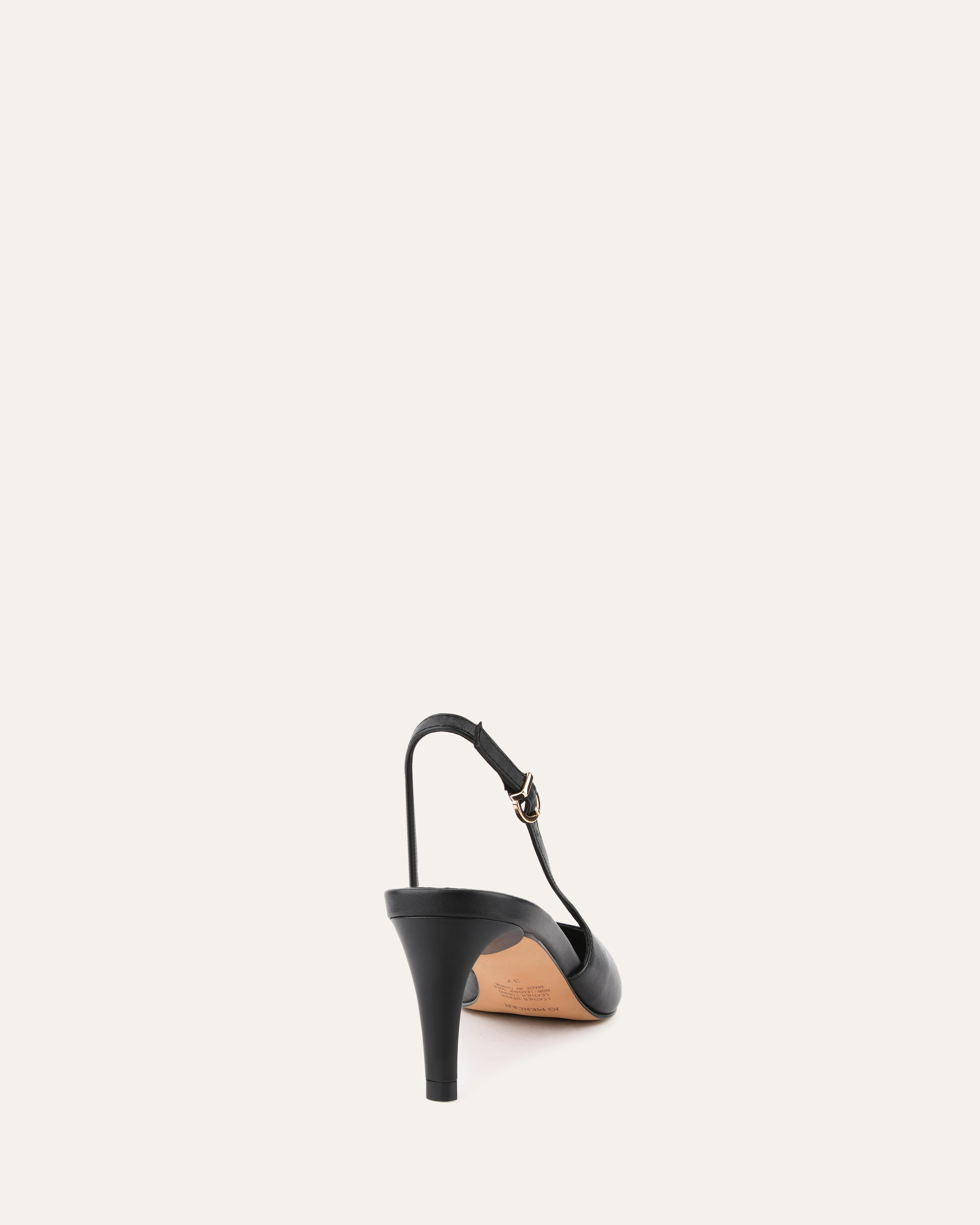 Julian Black Leather Mid Heels - Women's Comfortable Chunky Block Heel Shoes for Work, Office & Party Wear