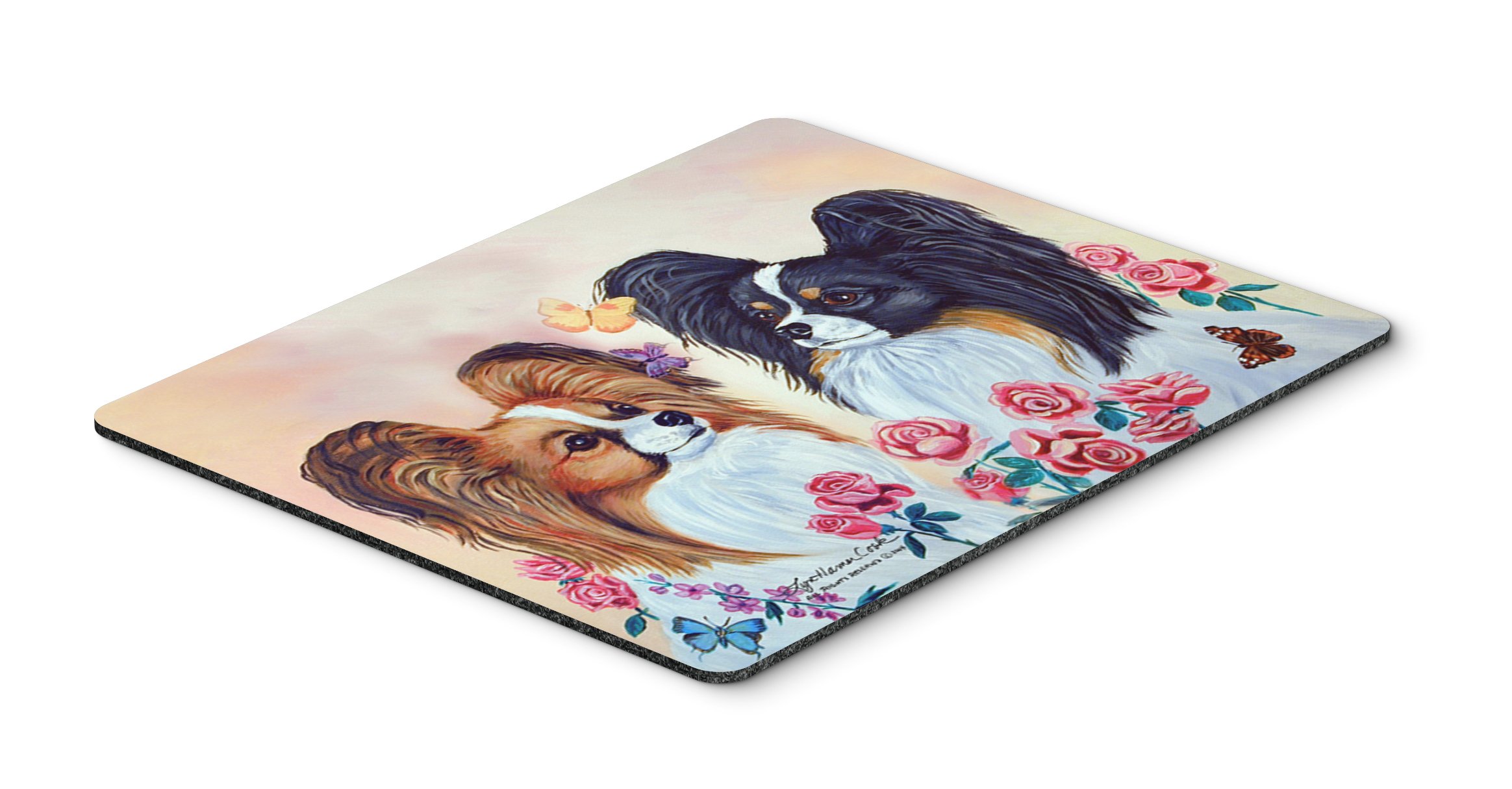 Caroline's Treasures 7272MP Papillon Mouse Pad - Large Washable Non-Slip Desk Mat for Home Office, Gaming & Computer Work | Perfect for Laptops, Hot Pads & Trivets | Ideal Workspace Accessory for Comfort & Style