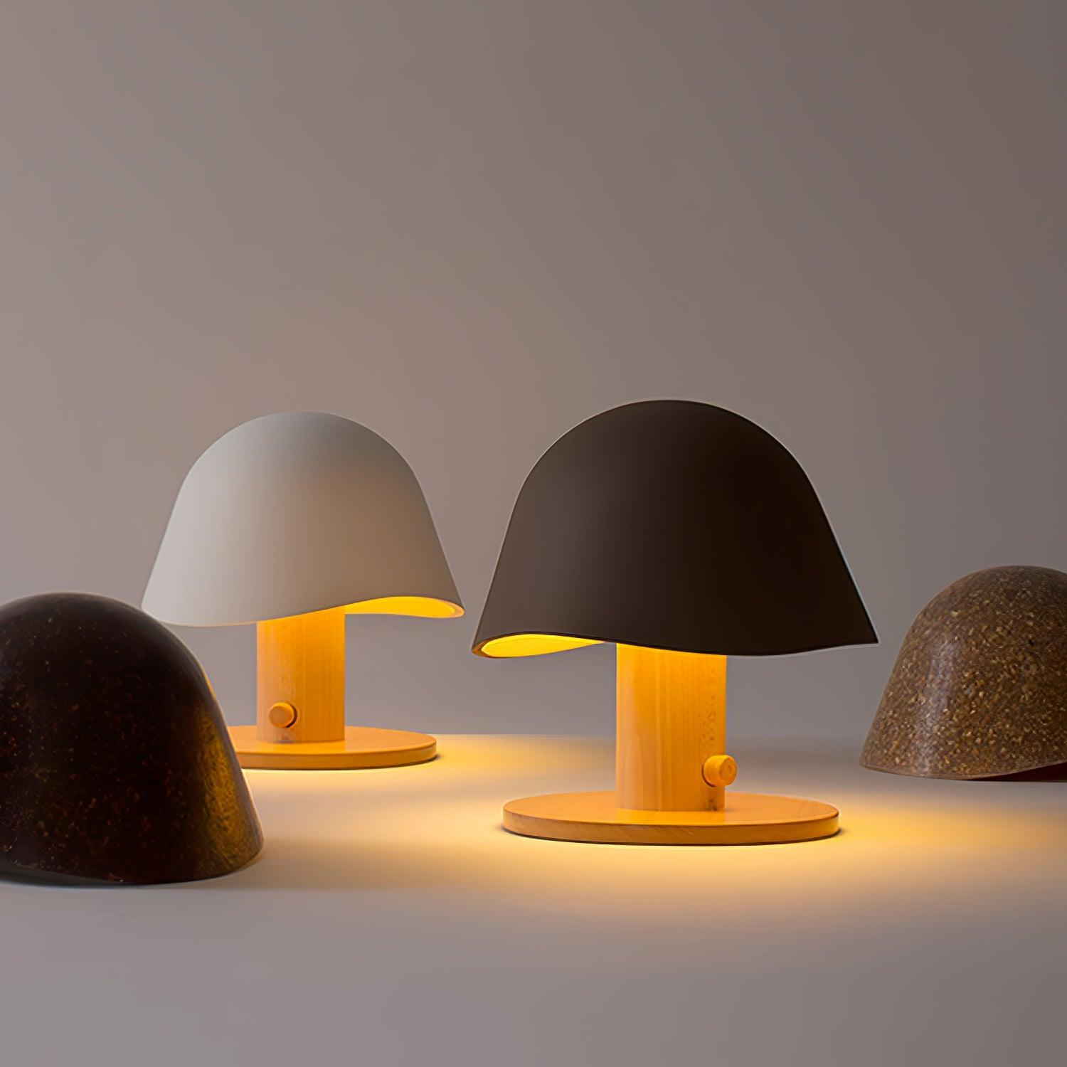 Eco-Friendly Mushroom Shaped Table Lamp - Modern Nightstand Lighting for Bedroom, Living Room & Office Decor