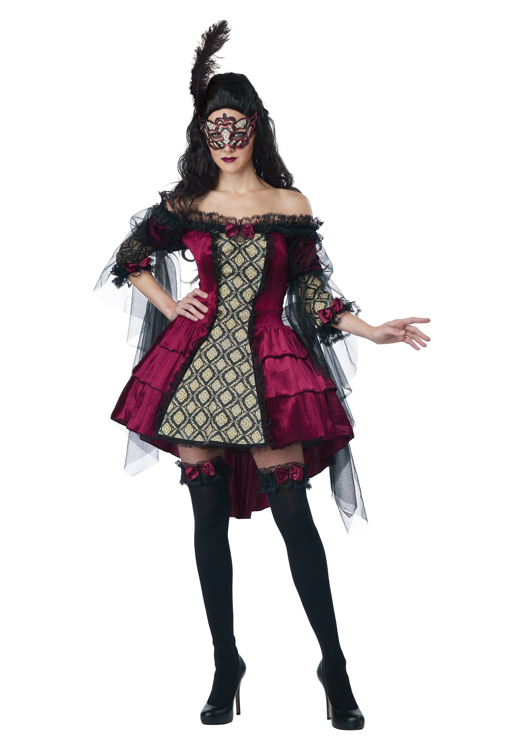 California Costumes Women's Eye Candy Mysterious Masquerade Adult Costume - Elegant Venetian Masked Ball Dress for Halloween, Cosplay & Themed Parties