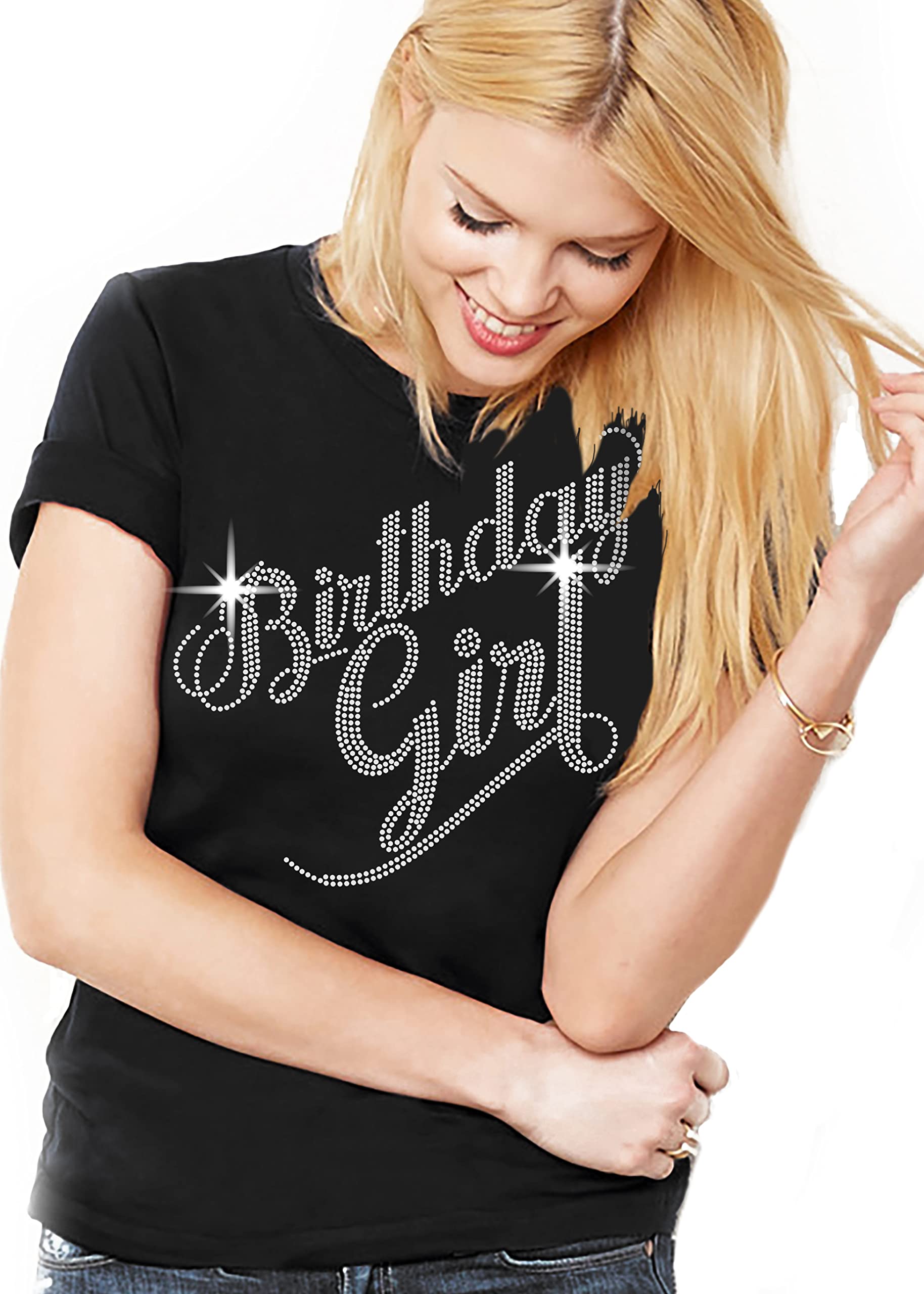Rhinestone Sash Birthday Shirts for Women & Girls - Sparkling Rose Gold Sequin Party Tops - Perfect for Birthday Celebrations, Bachelorette Parties & Special Occasions