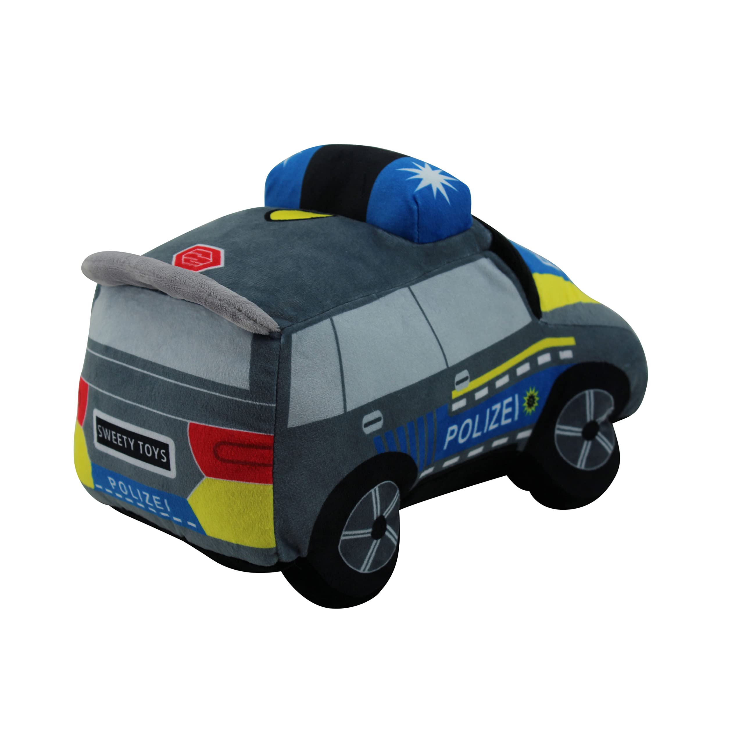 Sweety Toys 13784 Plush Police Car Stuffed Animal - Soft & Cuddly Police Toy for Kids, Perfect for Pretend Play, Gift for Boys & Girls, Nursery Decor, Birthday Present