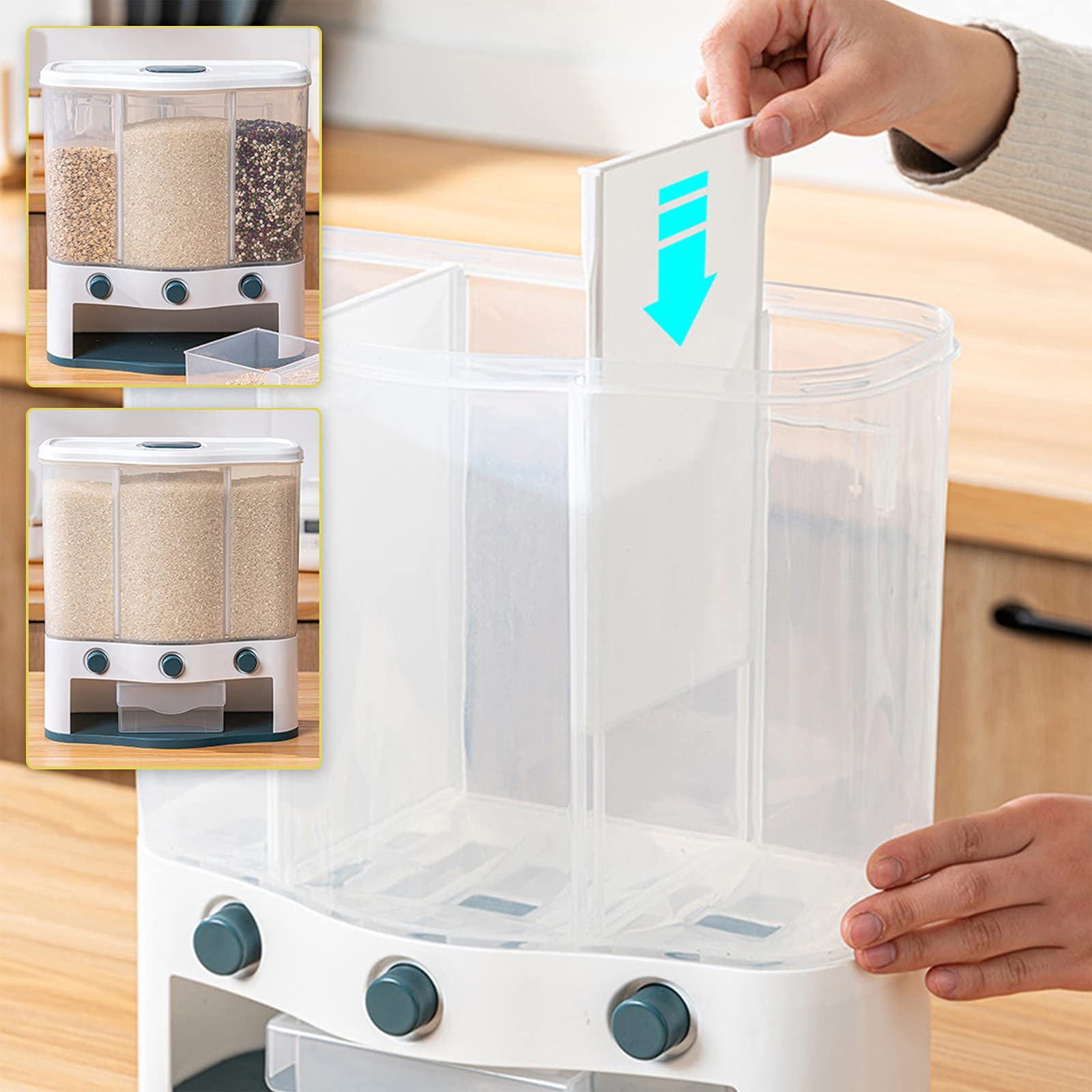 Premium Airtight Pet Food Storage Container - Moisture-Proof Dog Food Bin with Dividers for Dry Kibble, Treats & Grains | Large Capacity Green Pet Food Organizer for Kitchen, Pantry & Travel Use