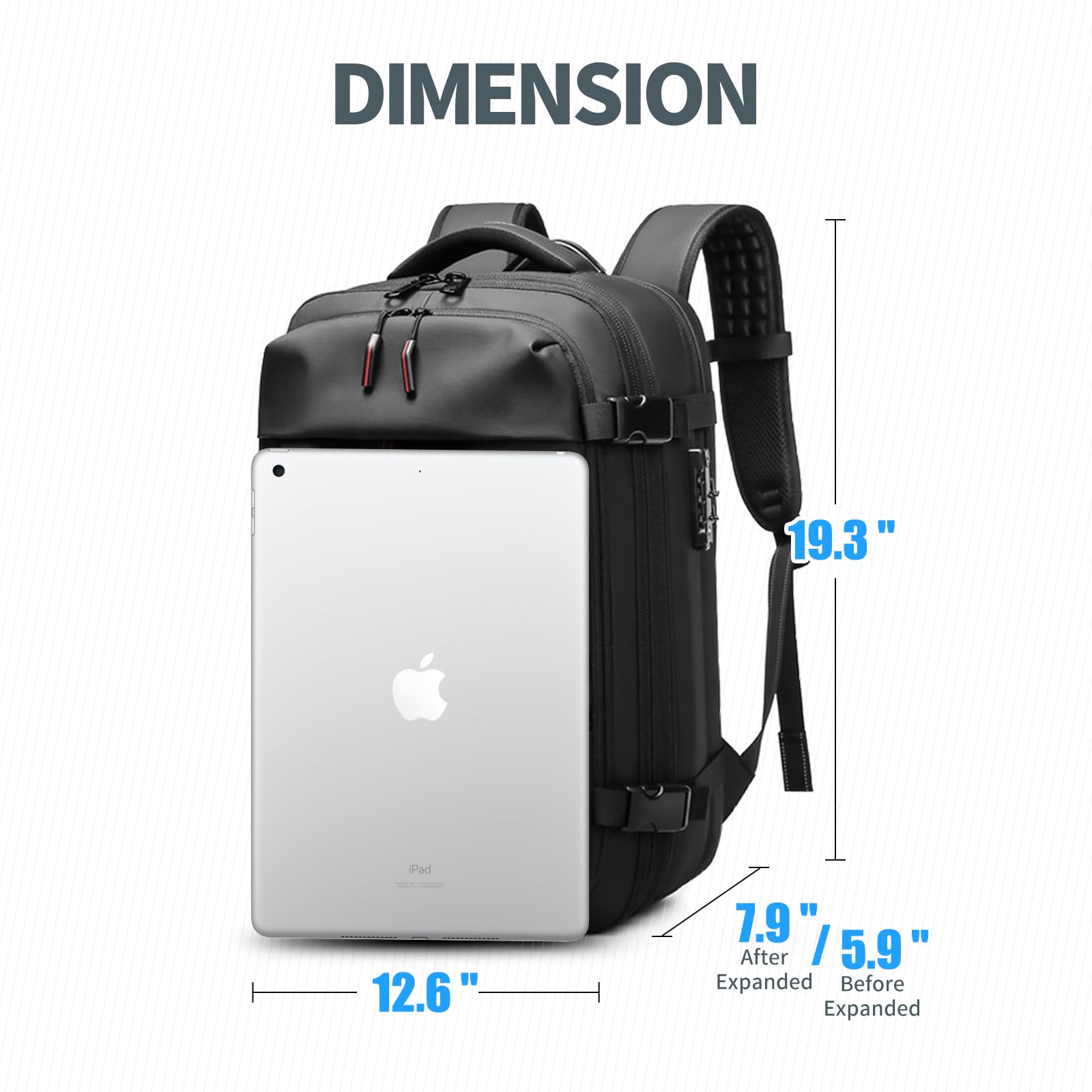 Kuvictewl Airback Vacpack 60L Expandable Vacuum Compression Travel Backpack with Electric Air Pump - Portable Vacuum Sealed Packing Bag for Camping, Hiking & Business Trips