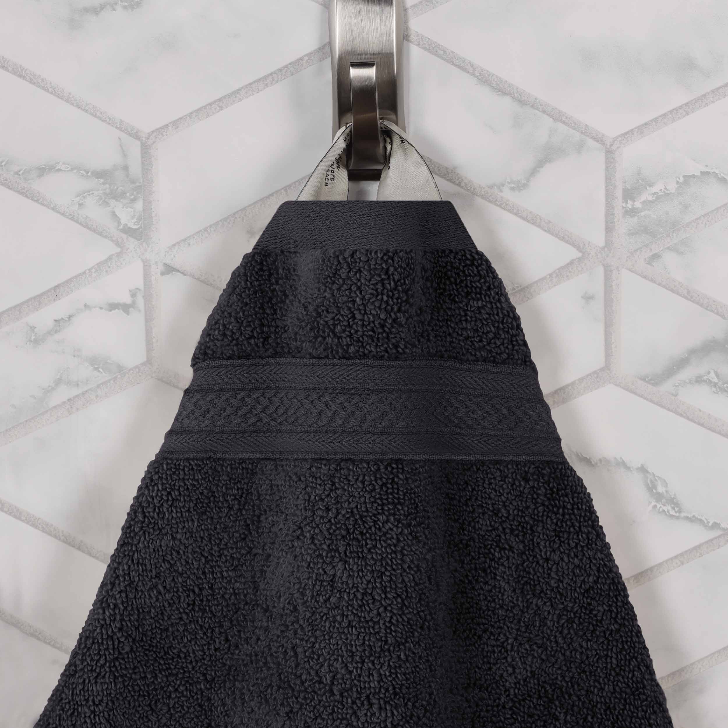 Premium Zero Twist Cotton Jacquard Chevron Face Towels - Set of 12 | Ultra Soft Bath & Hand Towels for Spa, Guest Bathroom & Luxury Home Decor