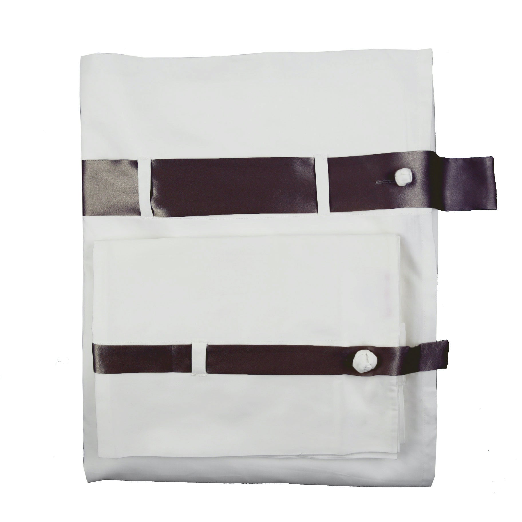 Luxury 100% Cotton Sheet Set with Silk Band Trim - Soft Breathable Bedding for Comfortable Sleep - Perfect for Master Bedroom, Guest Room & Hotel Use