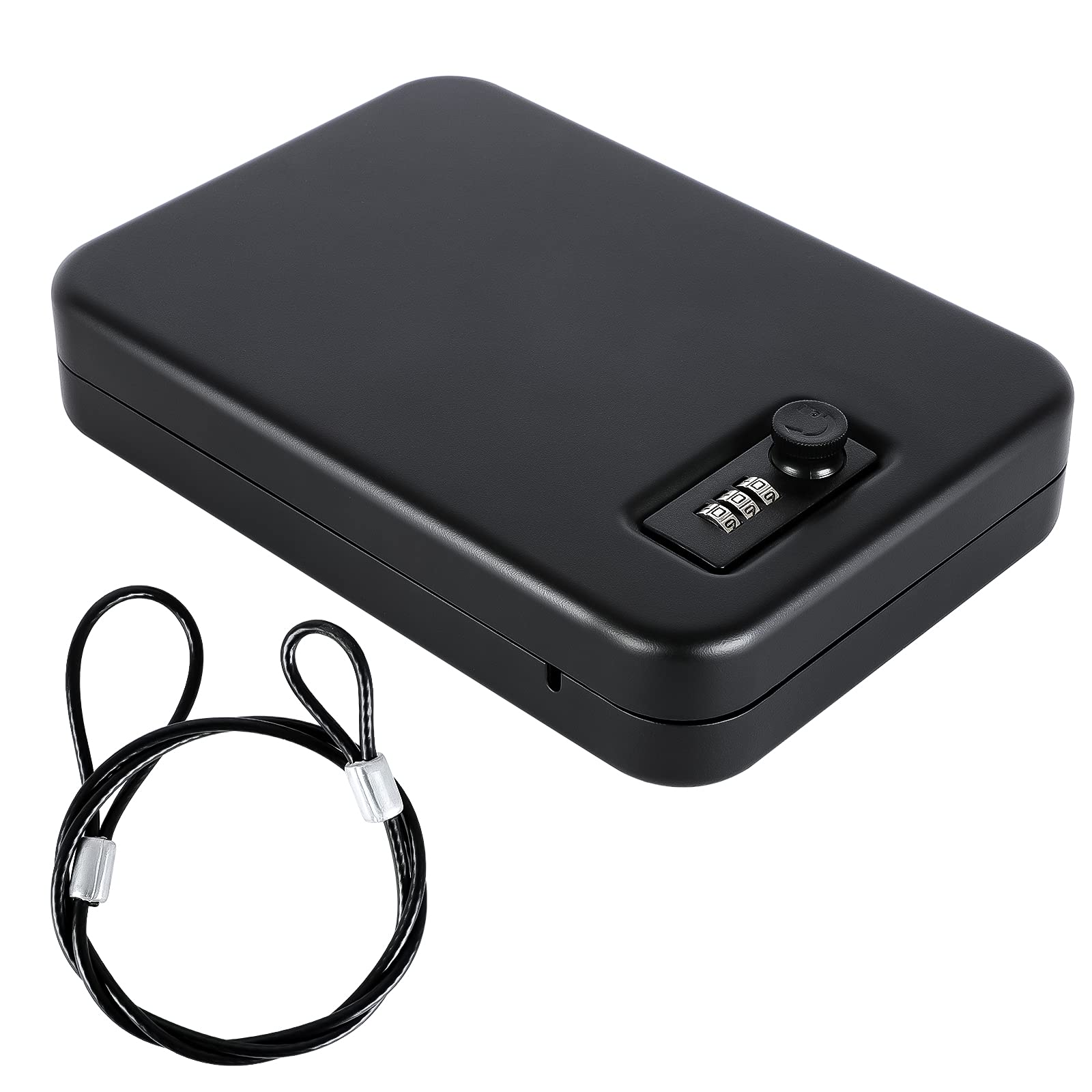 Dalmbox Portable Gun Safe for Pistols - Small Handgun Lock Box with Combination Lock | Secure Handgun Storage for Car, Home & Travel | Ideal for Concealed Carry, Vehicle Protection & Home Defense