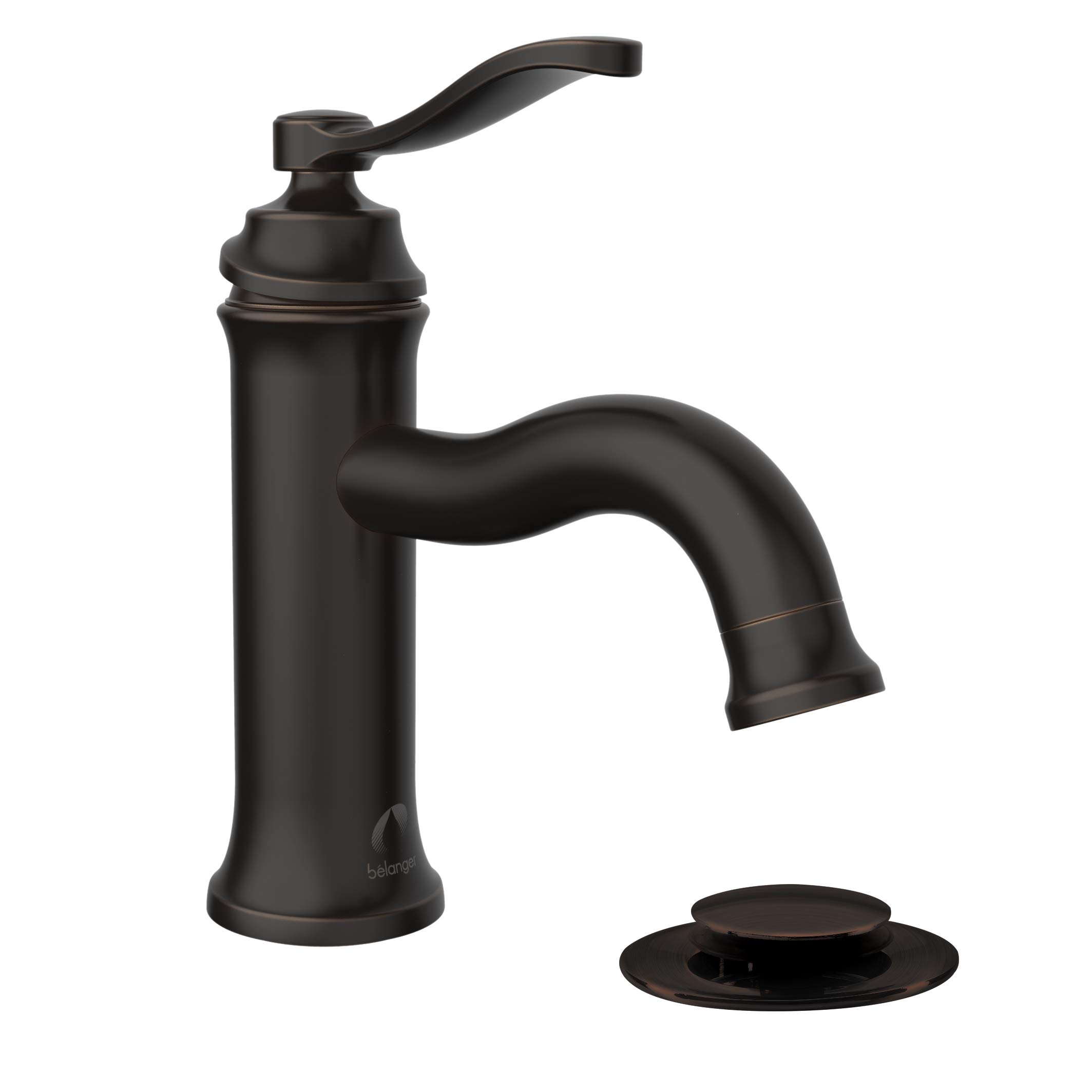 Belanger Single Handle Bathroom Sink Faucet with Drain - Oil Rubbed Bronze Finish for Modern Bathrooms | Perfect for Vanity, Powder Room & Guest Bath Installation