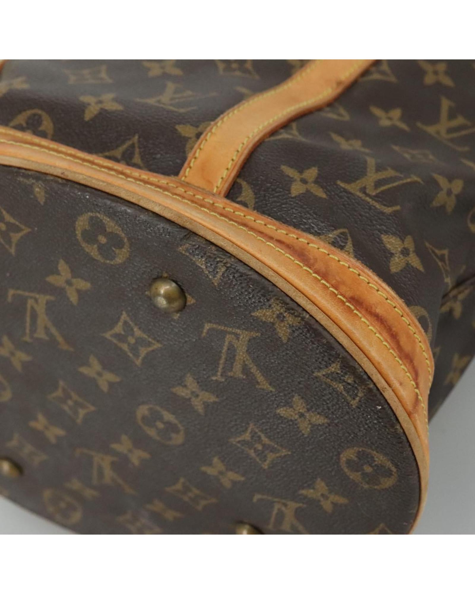 Monogram Canvas Bucket Shoulder Bag for Women - Stylish & Spacious Handbag for Everyday Use, Travel, and Shopping