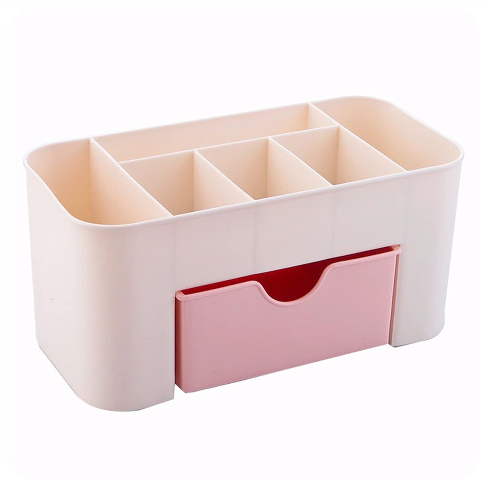 Pink Plastic Makeup Organizer Box - Cosmetic Storage Case for Desk & Drawer | Multifunctional Beauty Accessory Organizer | Durable & Stylish | Perfect for Vanity, Office, and Travel Use