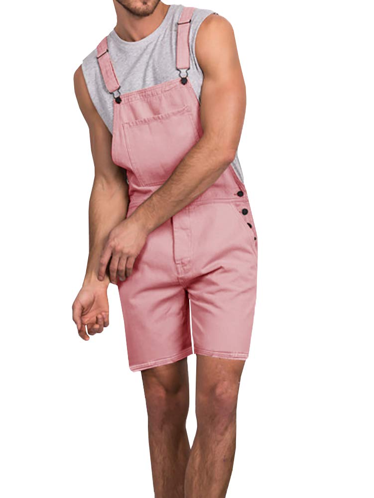 Runcati Men's Casual Bib Overalls - Lightweight Cotton Denim Jumpsuit with Pockets, Loose Fit Romper for Summer | Perfect for Outdoor Activities, Gardening, and Casual Wear