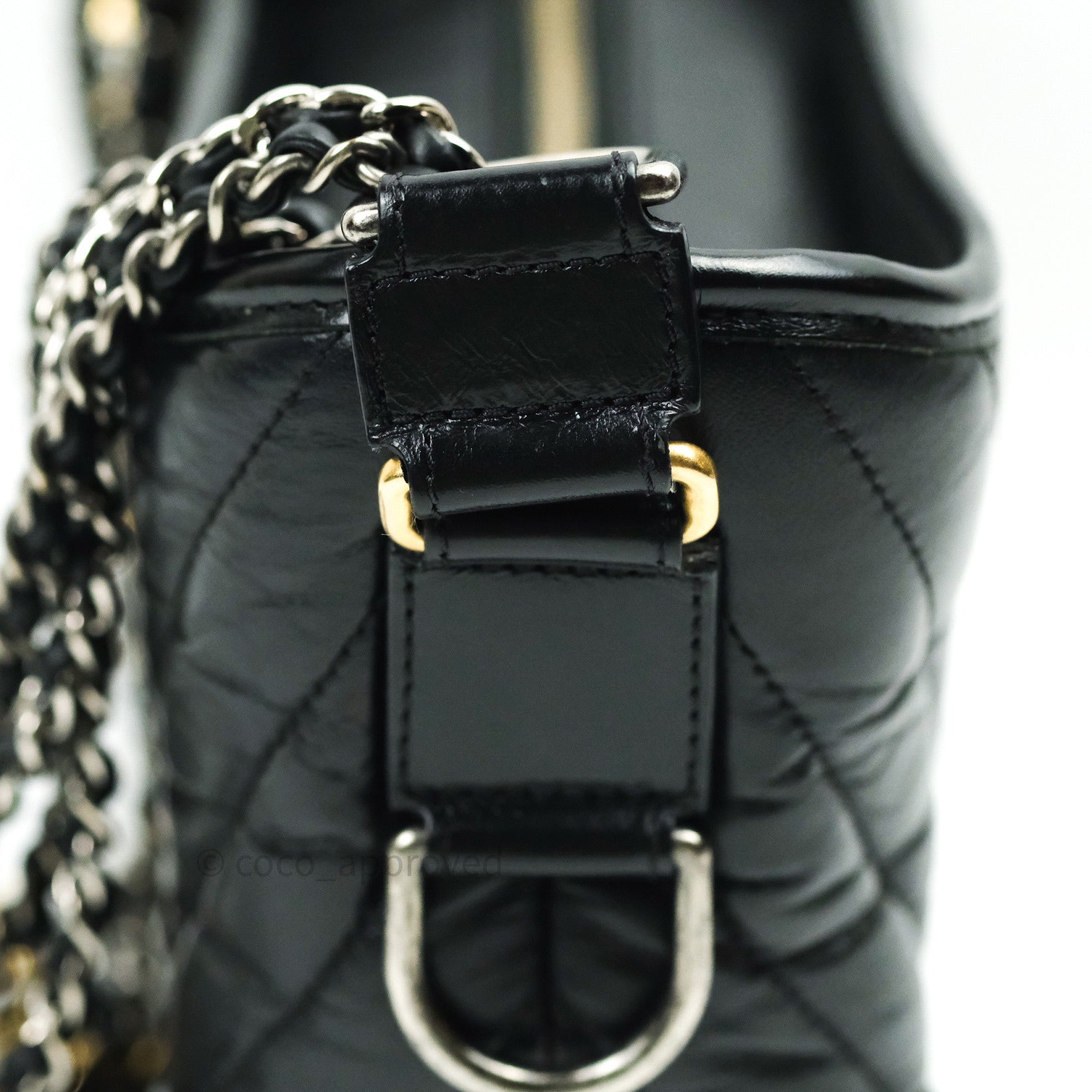 Chanel Small Gabrielle Hobo Bag in Black Calfskin with Chevron Pattern & Mixed Hardware - Luxury Crossbody Purse for Women, Perfect for Date Night & Evening Events