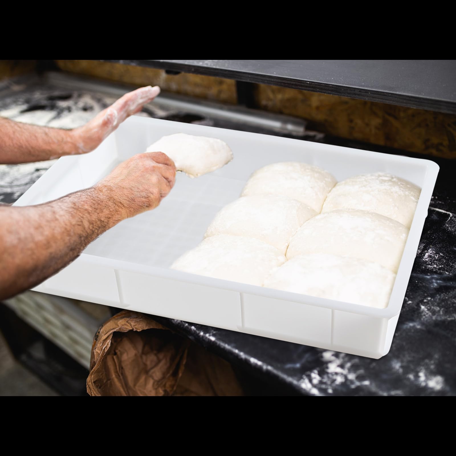 4-Pack Commercial Stackable Pizza Dough Proofing Boxes - Plastic Bread & Pastry Dough Trays for Bakeries, Restaurants & Home Baking