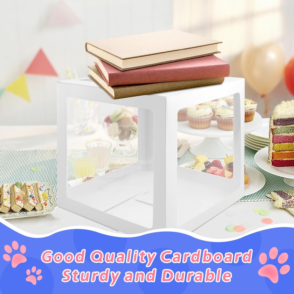 1st Birthday Decorations for Boys & Girls - 3-Piece Balloon Box Set for Baby's First Birthday Party, Easter & Special Occasions | One Year Old Party Decor with Clear Blocks