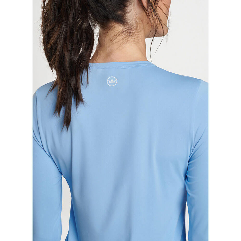 Peter Millar Women's Lightweight Long Sleeve Sun Protection T-Shirt - UPF 50+ Cottage Blue for Outdoor Activities, Golf, Hiking & Beach Wear