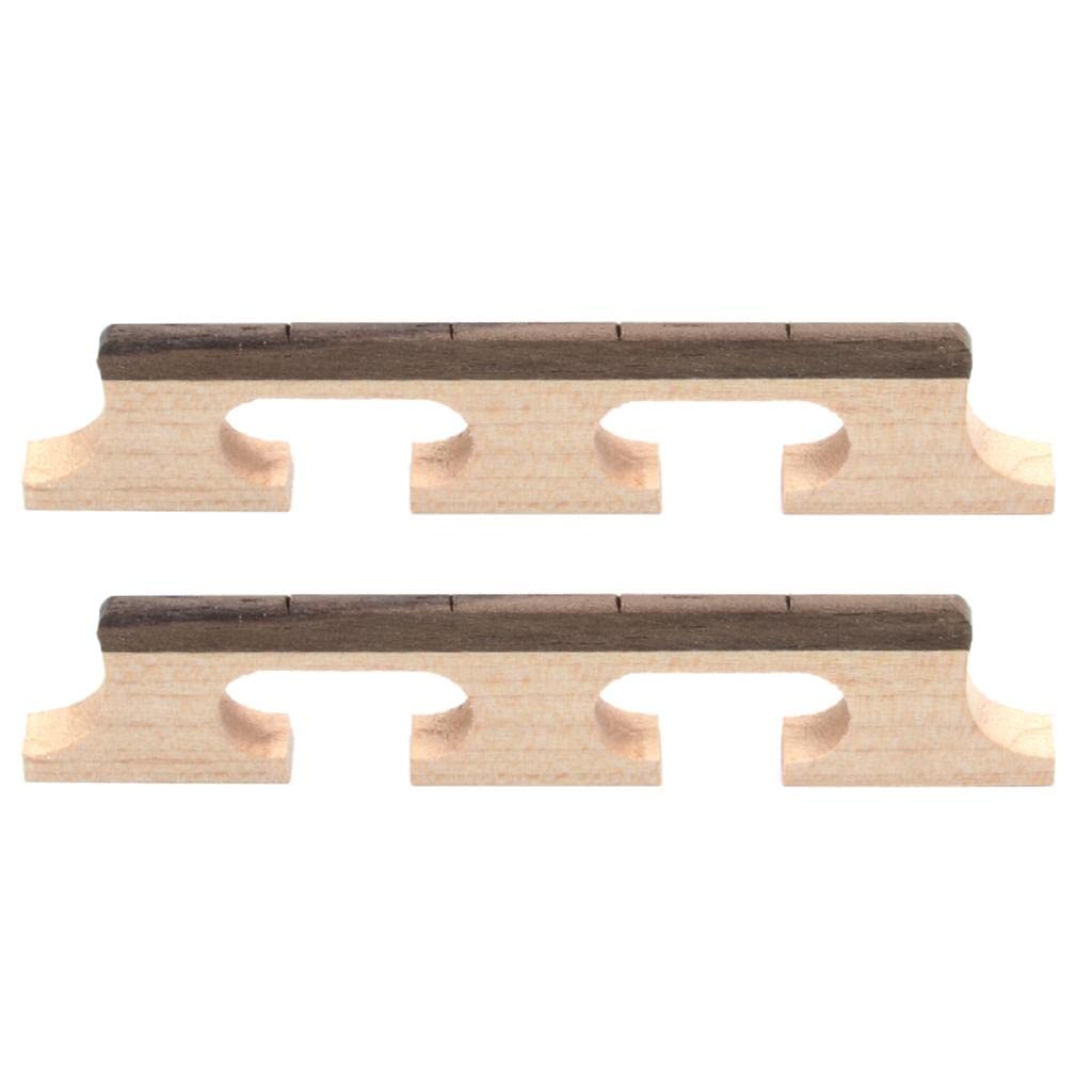 2-Piece Wooden Banjo Bridge Replacement Set for 4-String Banjos - Perfect for Bluegrass, Folk & Country Music Performances