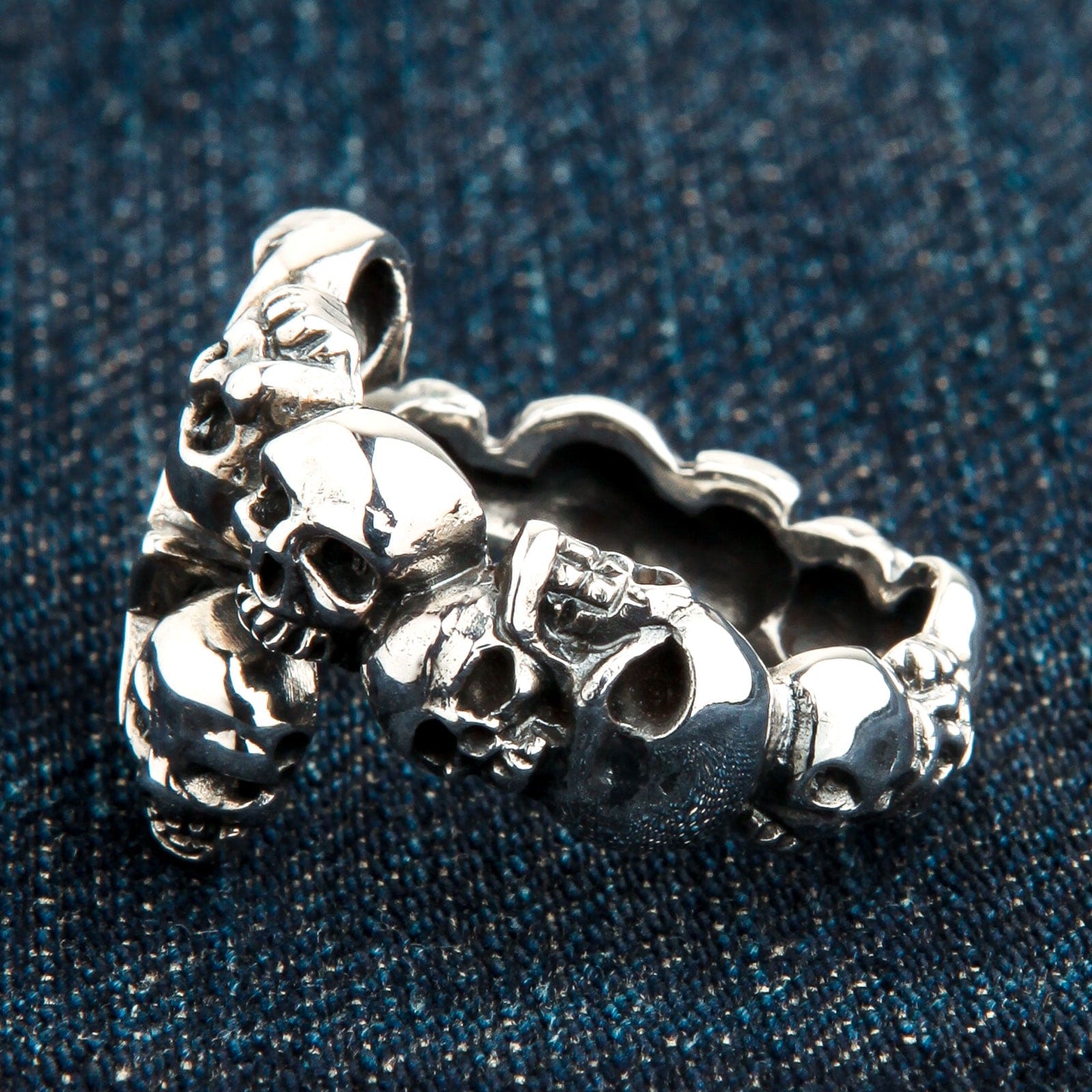 Diamond Star Rock Sterling Silver Skull Ring for Men - Gothic Punk Jewelry for Halloween, Rock Concerts & Edgy Fashion Accessories