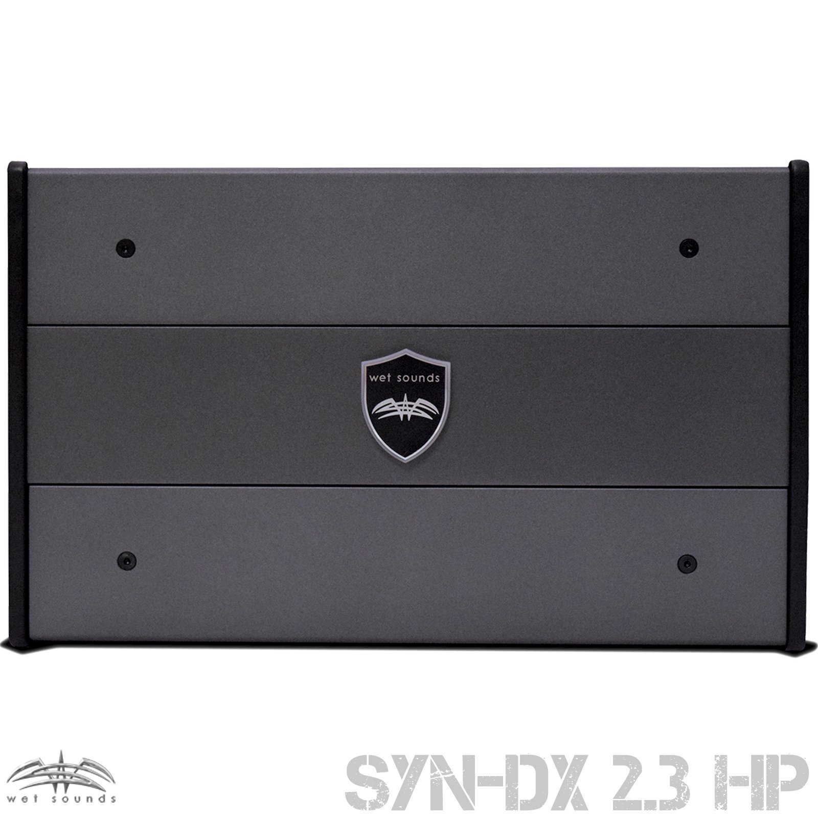 Wet Sounds ICON8B-SC 8-Inch Black Marine Tower Speakers with Stainless Steel Swivel Clamps & SYN-DX2.3 1200W Amplifier - Premium Waterproof Boat Audio System for Wakeboarding, Yachting, and Outdoor Marine Entertainment