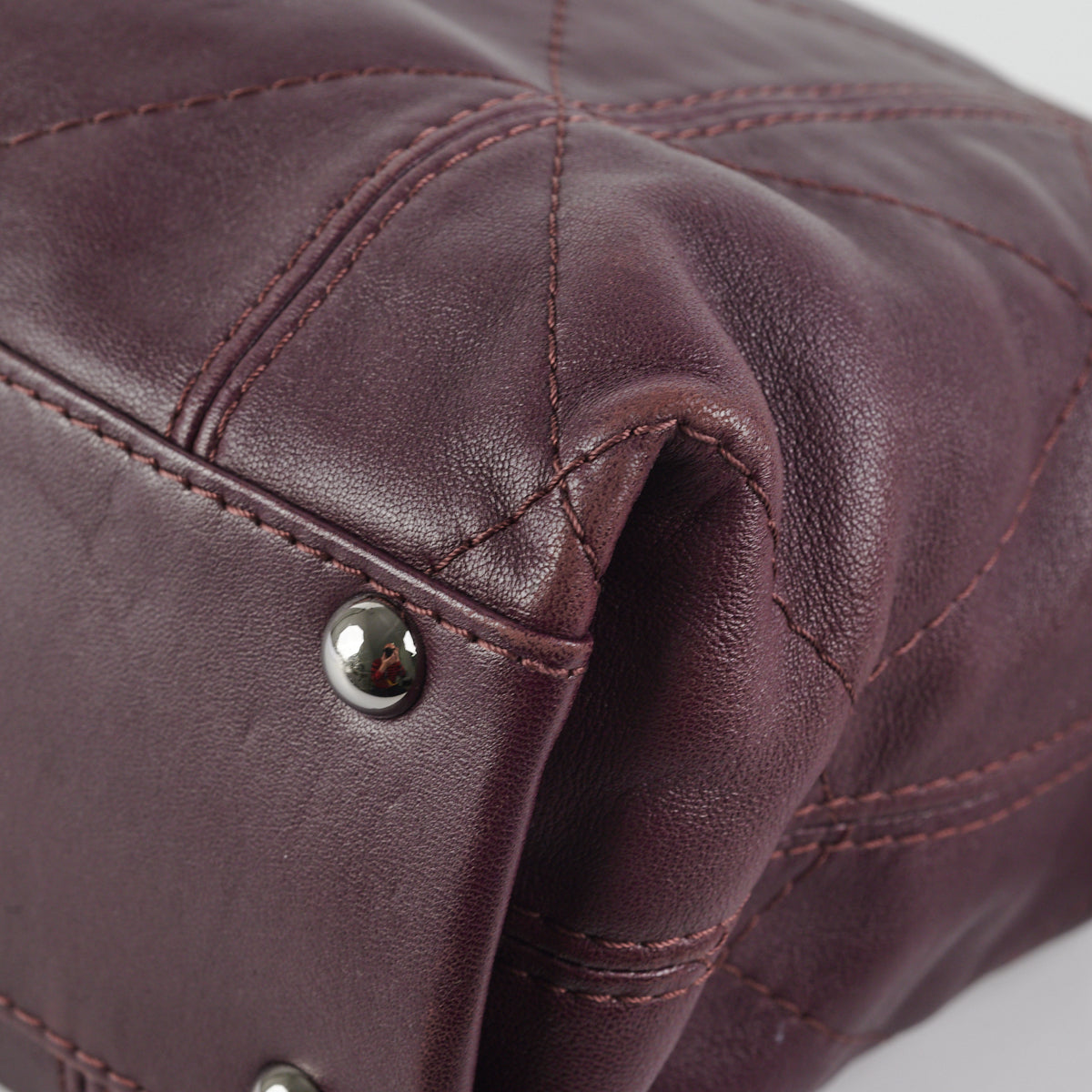 Chanel Quilted Leather Tote Bag for Women - Dark Burgundy/Purple Crossbody Handbag - Luxury Designer Purse for Work, Travel & Everyday Use