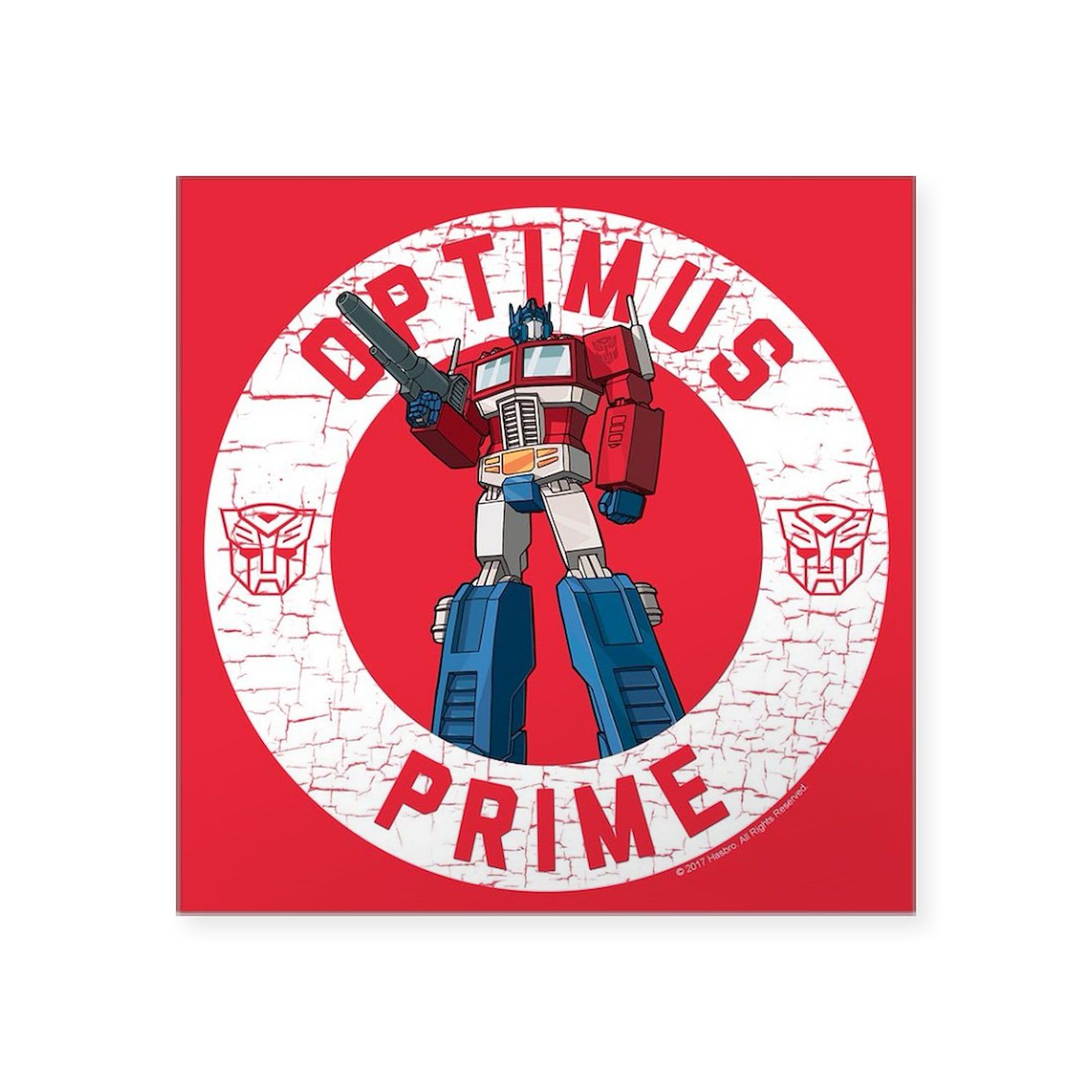 Optimus Prime 3x3 Square Bumper Sticker - Durable Car Decal for Windows & Laptops - Transformers Themed Vinyl Sticker for Cars, Trucks, Laptops & Water Bottles