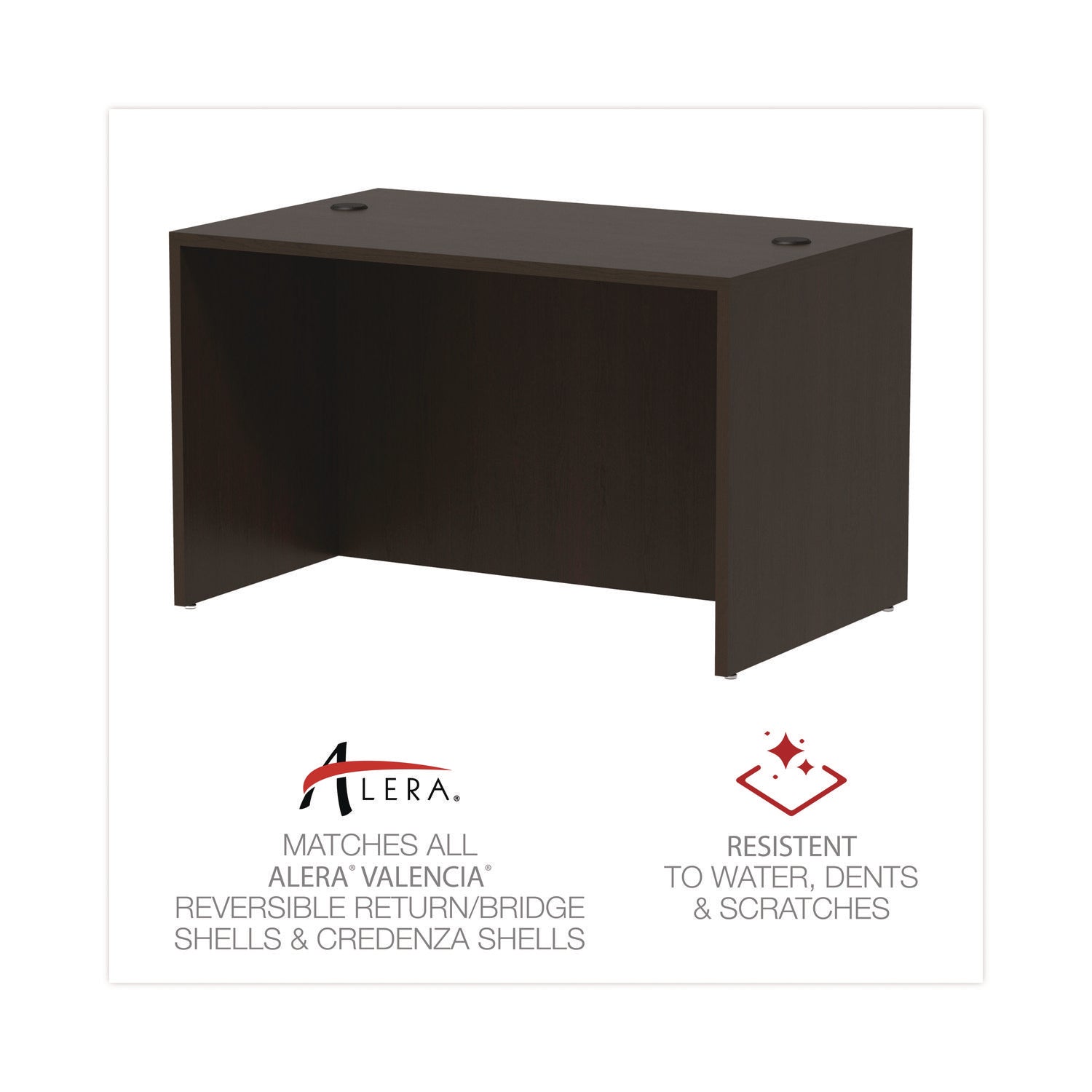 Alera Valencia Series Straight Front Office Desk Shell - 47.25