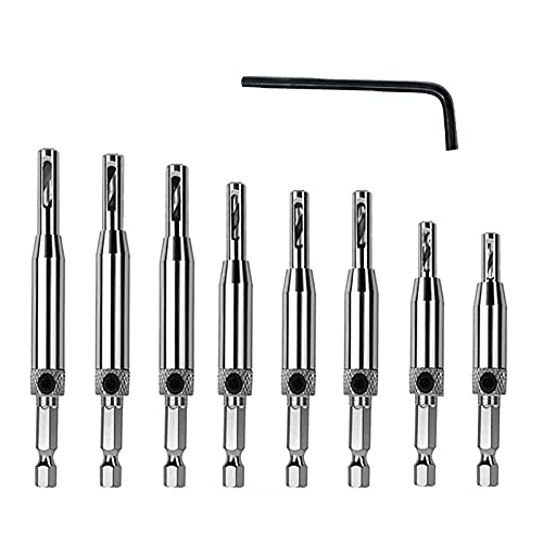 4/7-Piece HSS Core Drill Bit Set - Self-Centering Hinge Hole Puncher for Door & Cabinet Installation - High-Speed Steel Woodworking Power Tools for Professional Carpenters & DIY Projects (Perfect for Hinge Installation, Furniture Making & Home Renovation)