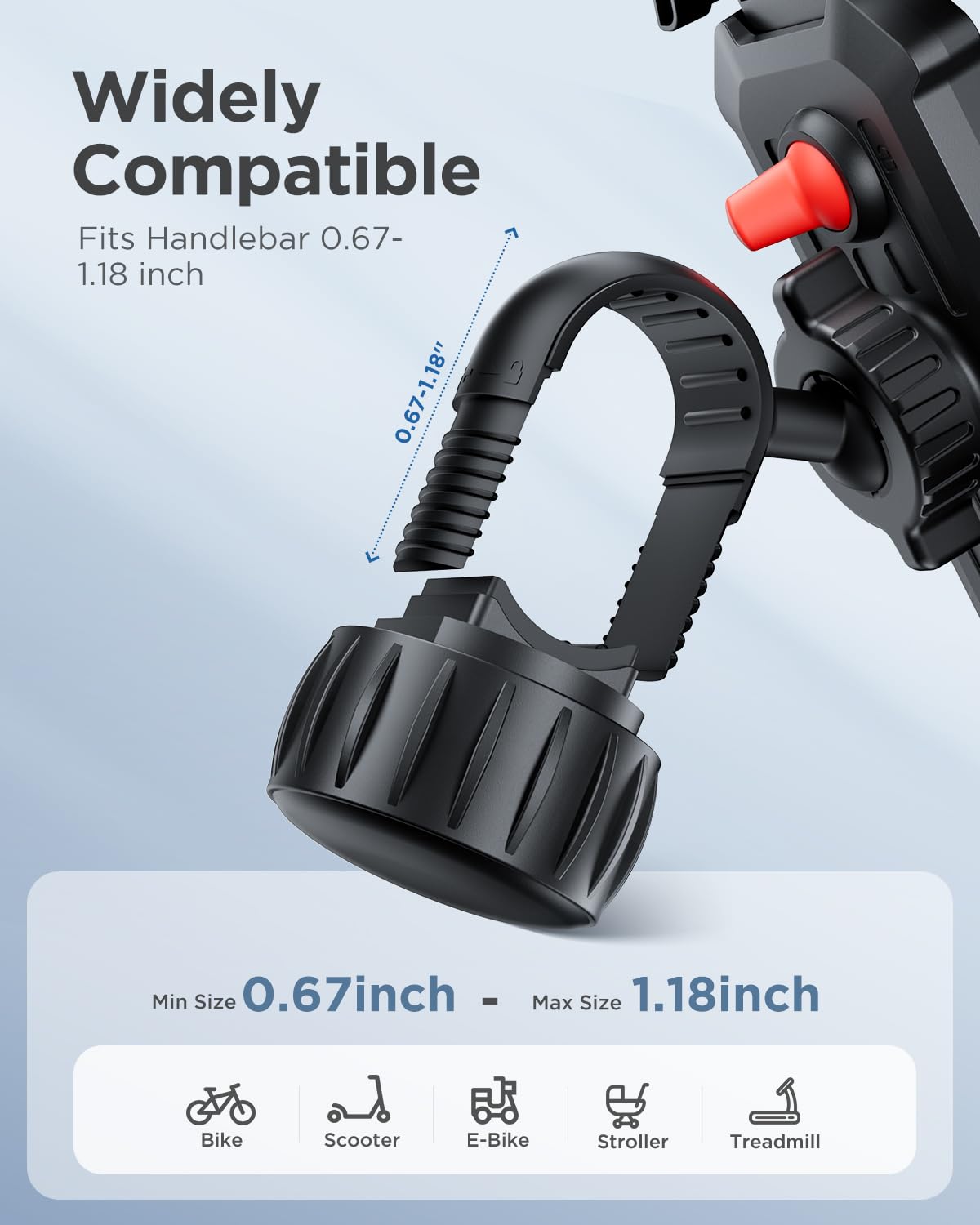 2023 Newest VUP Motorcycle Phone Mount - 360° Adjustable Anti-Vibration Bike Handlebar Holder for iPhone & Samsung Galaxy (4.7-7