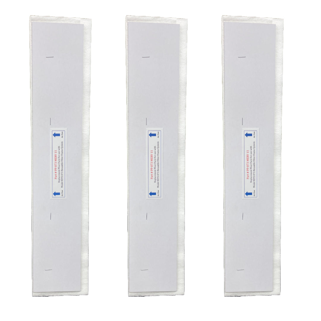 PleatPacks PP 873 MERV 11 Air Filters - 3 Pack Replacement for RFFS 873 Reusable Filter Frame System | High Efficiency Furnace & AC Filters | Made in Canada | Ideal for Home HVAC Systems & Air Purifiers
