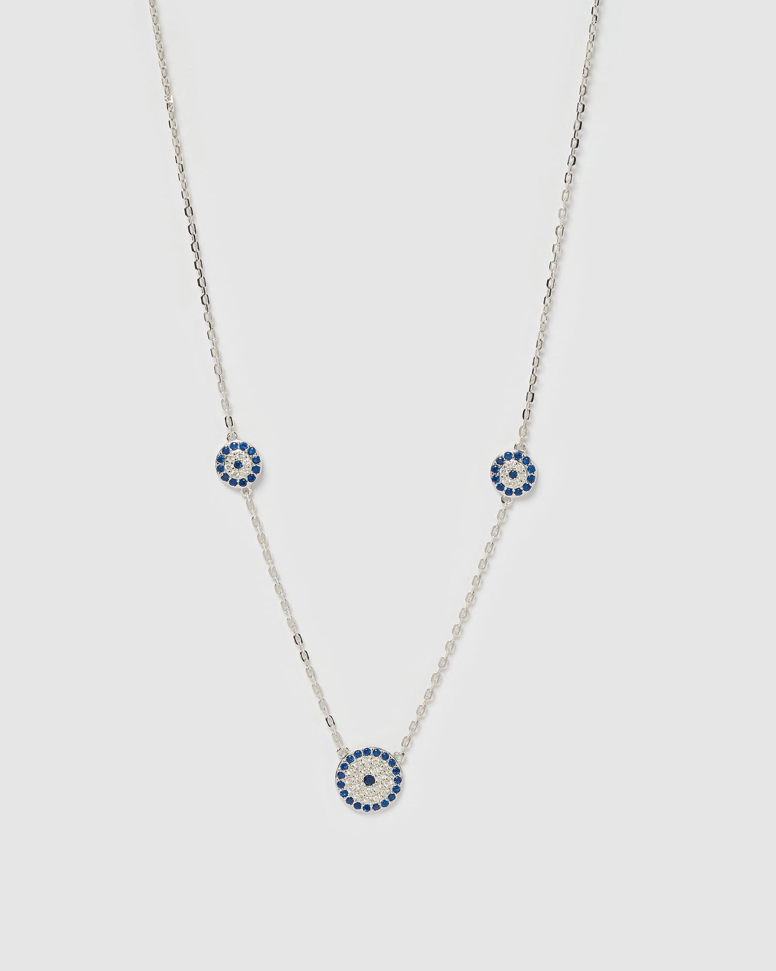 Izoa Dahota Silver Eye Pendant Necklace for Women - Elegant Boho Jewelry Gift for Birthday, Anniversary & Special Occasions