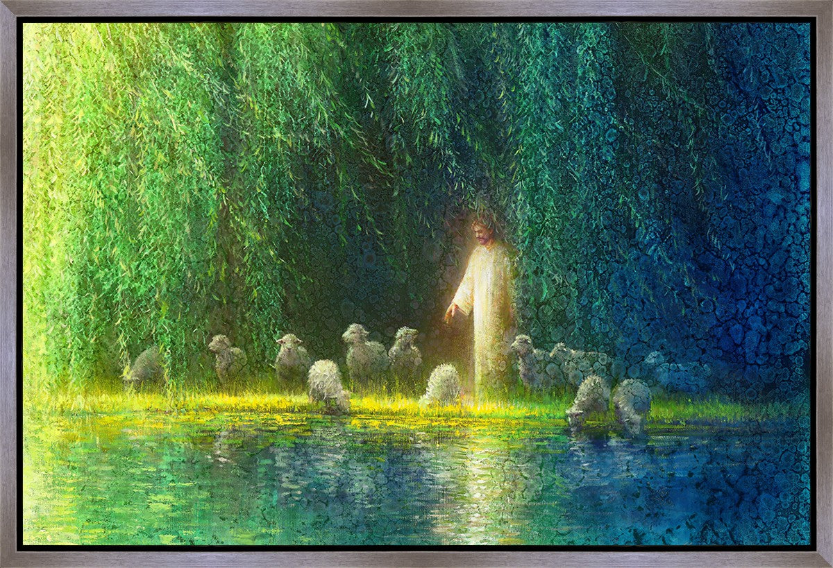Among the Willows Gallery Wrap Canvas Art - Handmade Nature Landscape Painting for Home & Office Decor - Perfect for Living Room, Bedroom, or Office Wall Decor