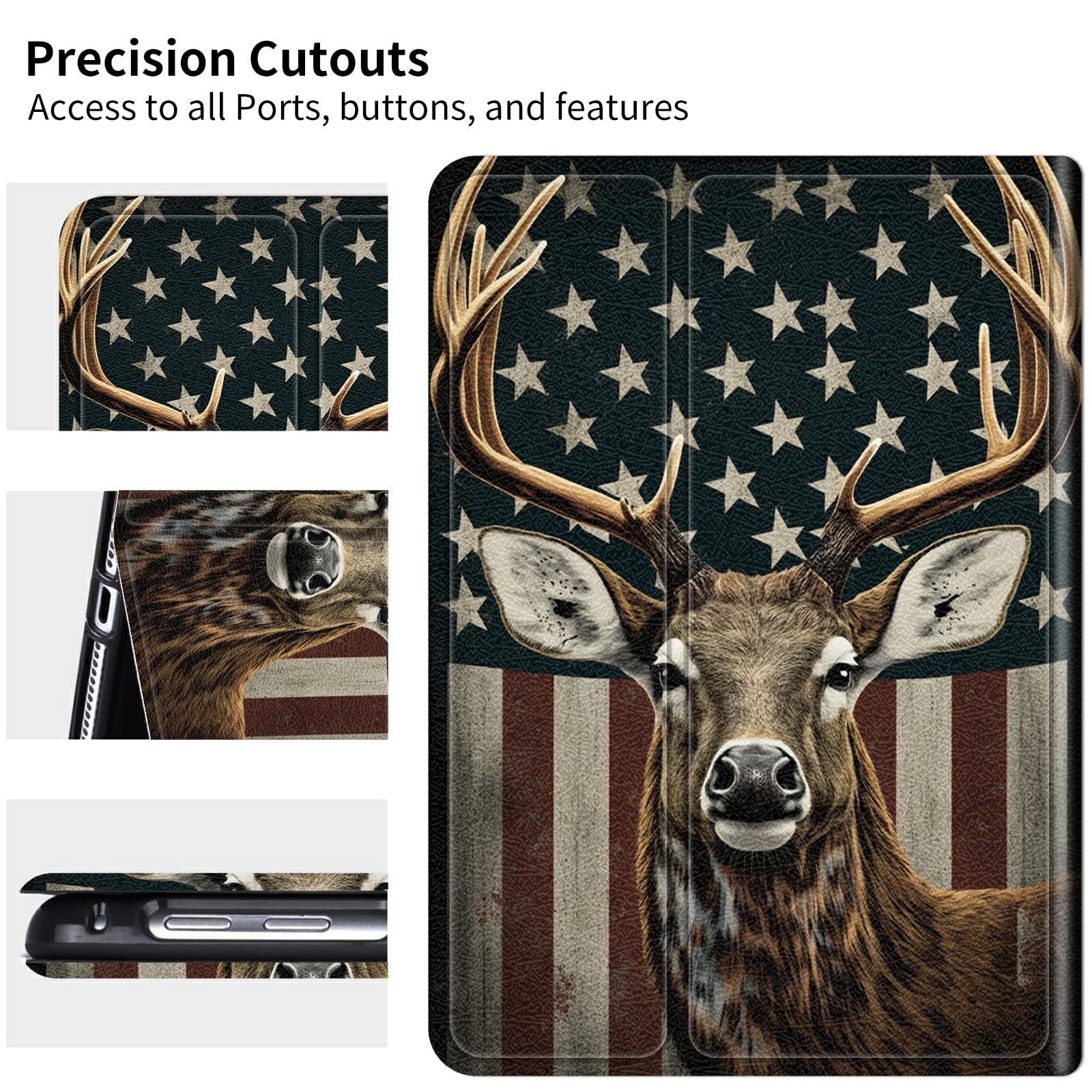 Premium Shockproof iPad Mini 7th/6th Gen Case (2024/2021 Model) - 8.3 Inch Multi-Angle Stand Protective Cover with American Flag Design for Men & Women | Perfect for Work, Travel & Home Use