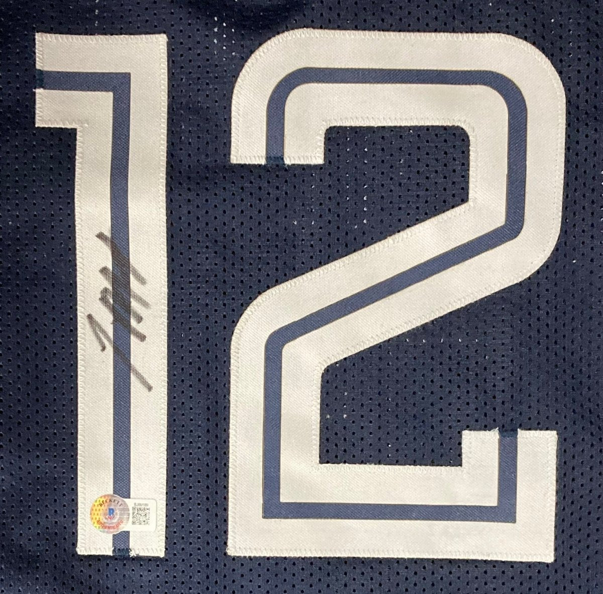 Authentic Ja Morant Signed Custom Alternate Navy Blue Pro Style Basketball Jersey - Limited Edition Collectible for Fans & Memorabilia - Perfect for Display, Gifting, and Game Day