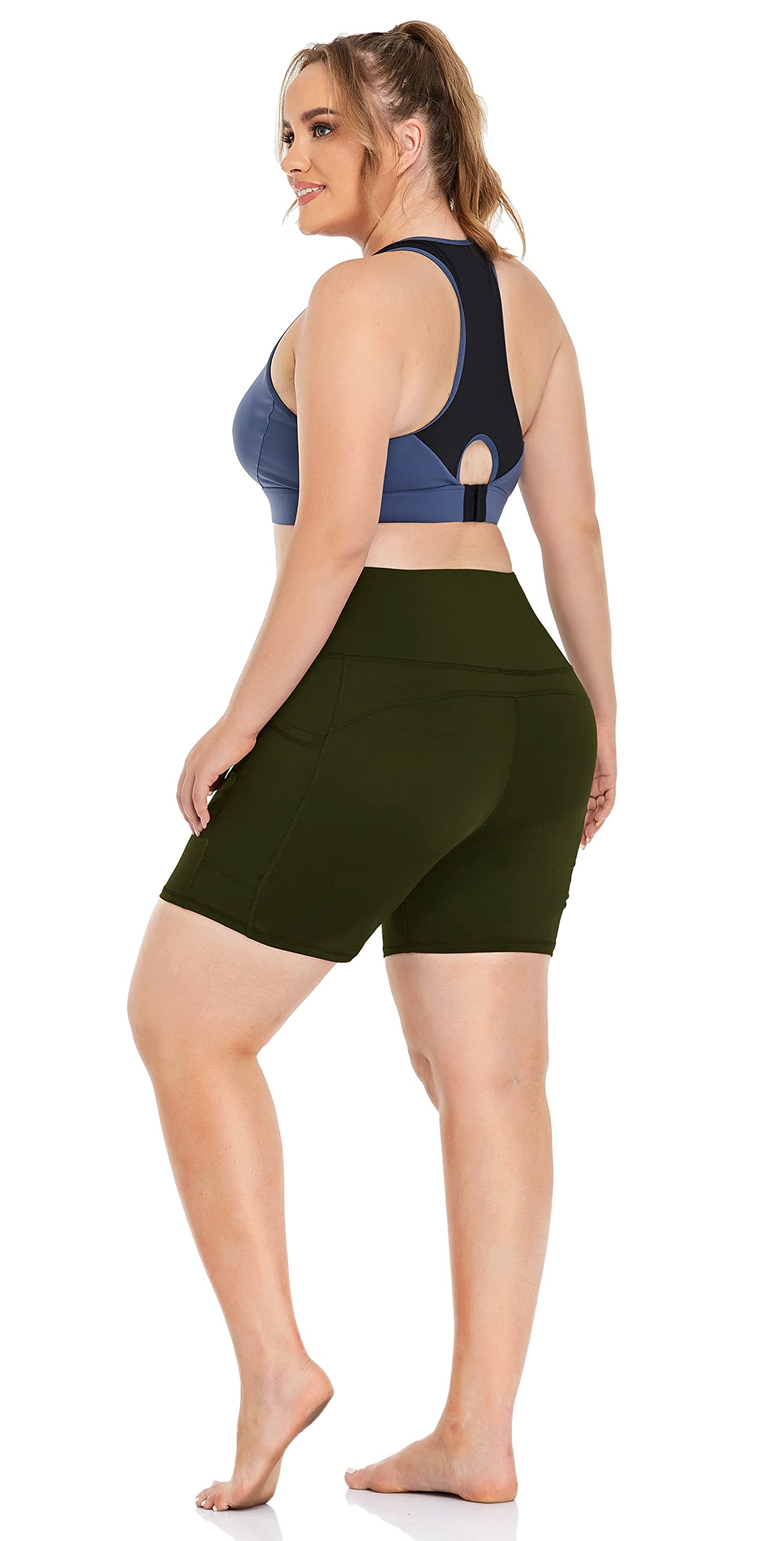 ZERDOCEAN Women's Plus Size High Waist Biker Shorts - 8