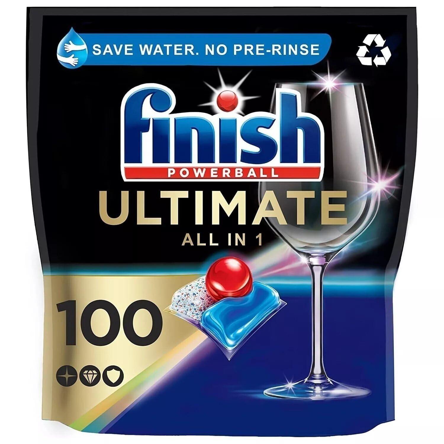 Finish Quantum Dishwasher Detergent Tabs - 100 Count | Ultimate Clean & Shine Power | Works on Pots, Pans & Glassware | Fresh Scent | American Made