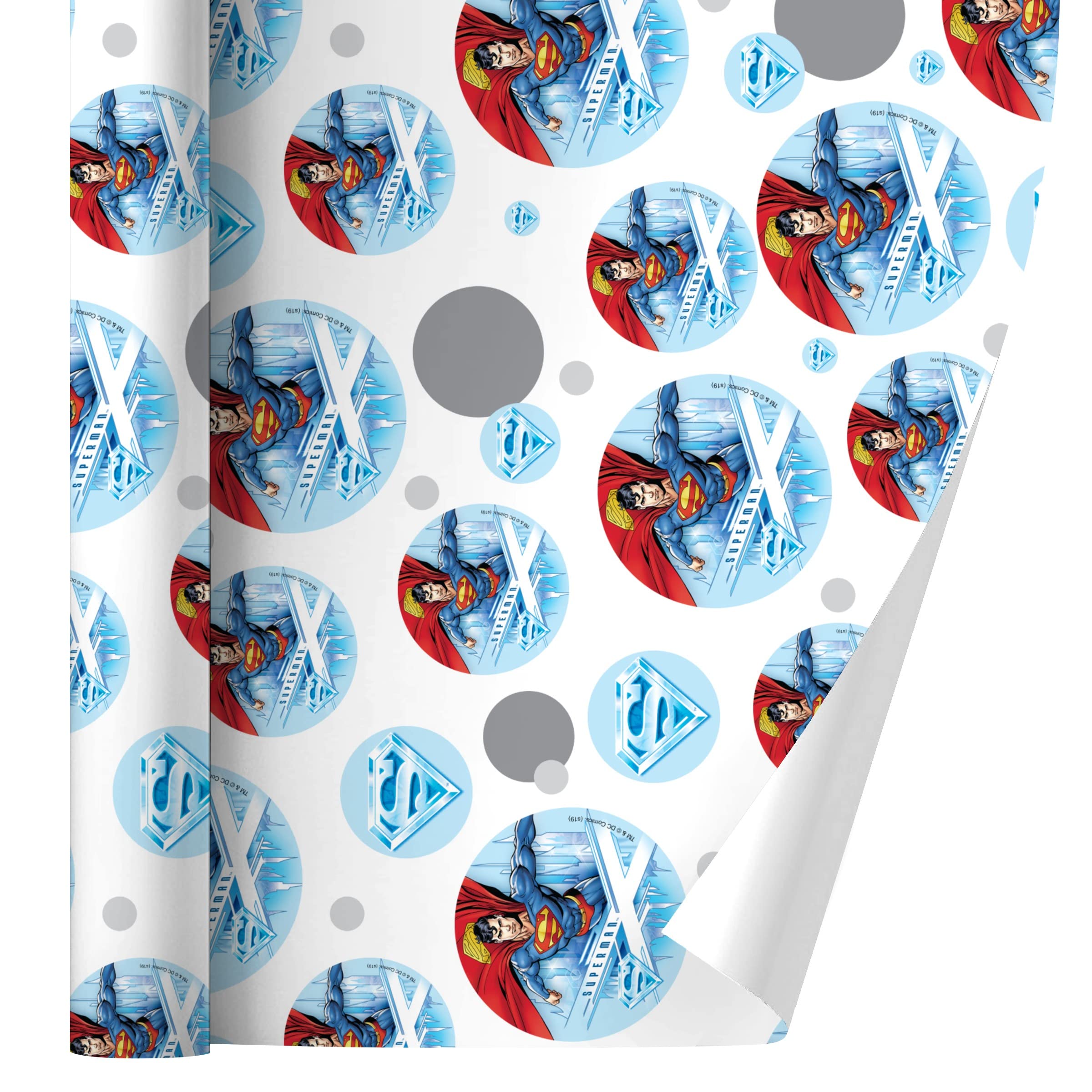 Superman Solitude Gift Wrap Wrapping Paper Roll - Premium Superhero Themed Wrapping Paper for Birthdays, Holidays & Special Occasions
