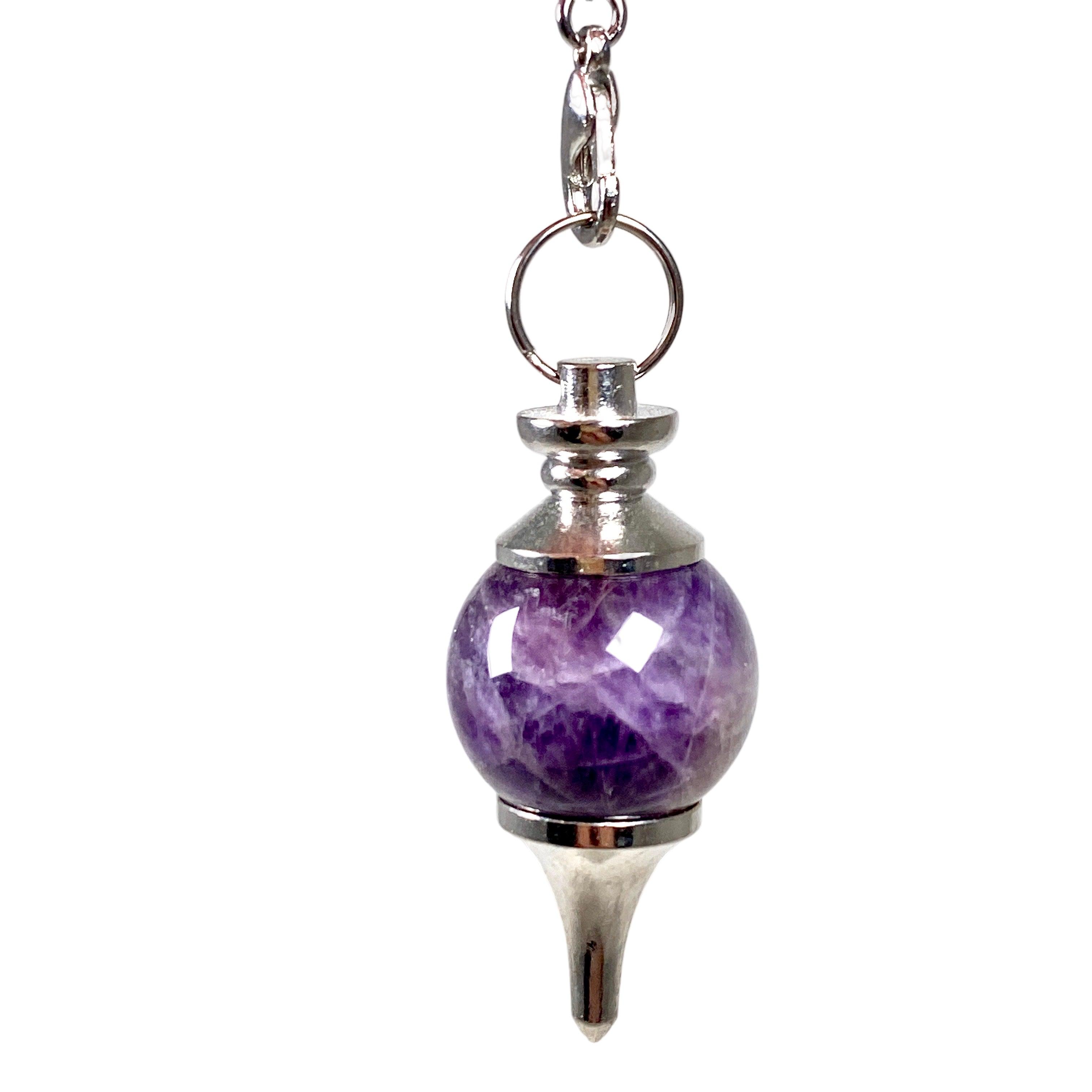 Natural Round Gemstone Pendulum PD1 - Perfect for Divination, Dowsing & Spiritual Healing