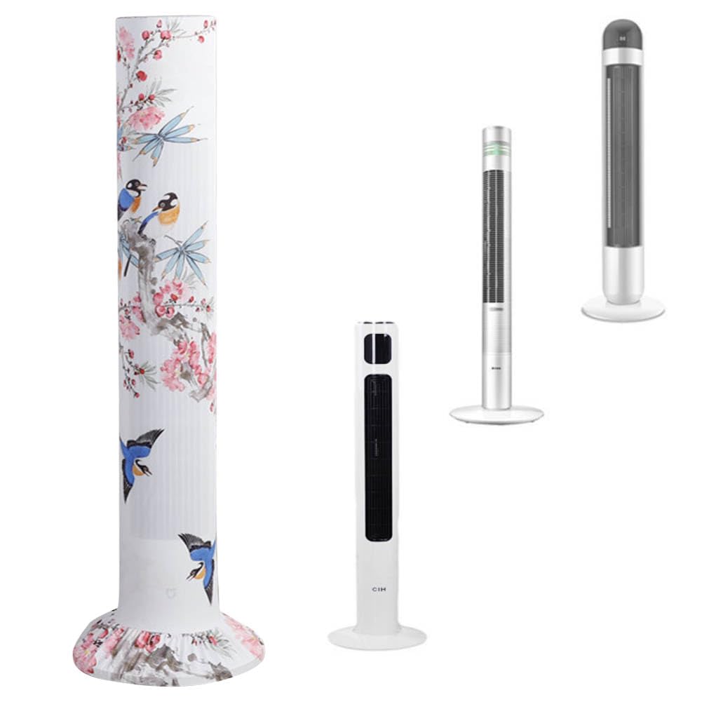 VIOKKO Washable Dust Cover for Tower Fan, Pedestal Fan & Floor Fan - Dustproof Protective Sleeve with Floral Bird Design | Perfect for Home, Office & Bedroom Use