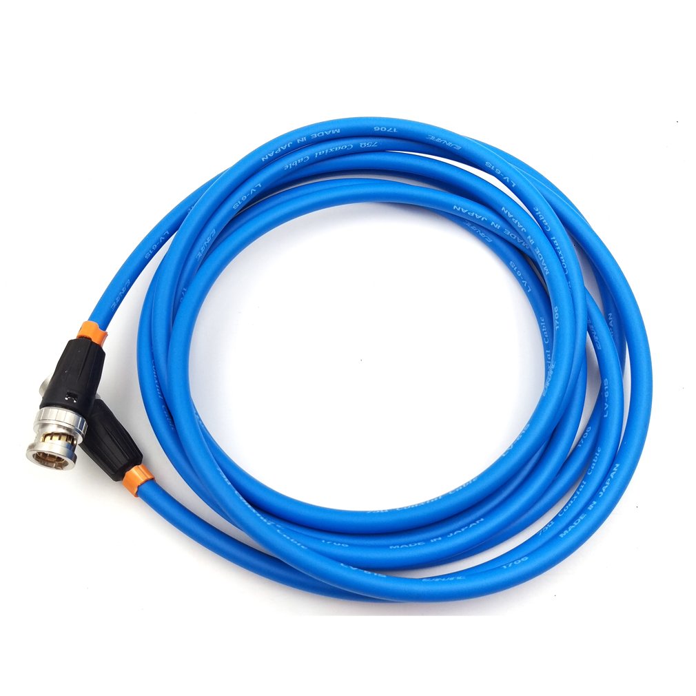 High-Quality SDI Video Cable Neutrik BNC to BNC Coiled Cable - Canare SDI Cable for SmallHD Monitors (20m/65.6ft, Blue) - Perfect for Professional Video Production, Broadcast & Live Streaming